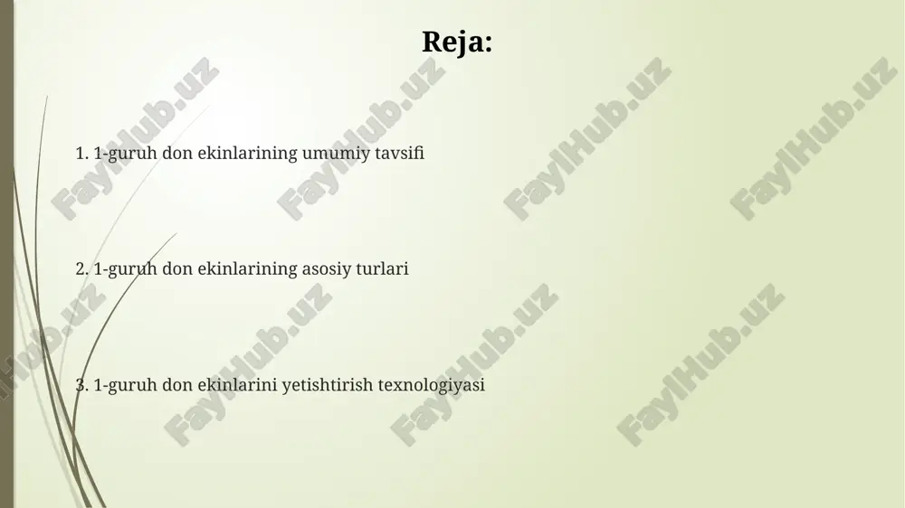 ologiyalarni qo'llash, jumladan, 150-200 kg/ga mineral o'g'itlar bilan oziqlantirish muhim. sifatni yaxshilash uchun, erta bahorda 2-3 marta mikroelementlar (zn, mn, cu) bilan bargdan oziqlantirish, don tarkibidagi oqsil miqdorini 1-2% ga oshirishga yordam beradi. e'tiboringiz uchun rahmat @taqdimot_robot image1.png