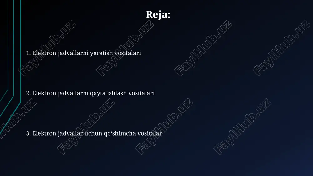 masalan, 'trace precedents' va 'trace dependents' tugmalari, murakkab hisoblashlarda xatolarni aniqlash va tuzatish uchun. shartli formatlashni qo'llash orqali, masalan, 'color scales' yoki 'icon sets', ma'lumotlar to'plamlarida muhim tendentsiyalarni va 10% dan ortiq o'zgarishlarni tezda aniqlash mumkin. e'tiboringiz uchun rahmat @taqdimot_robot image1.png