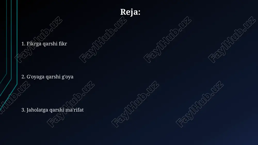 arama-qarshiliklar, inson ma'nosi borasidagi turli xil tushunchalarni aks ettiradi. siyosiy qarama-qarshiliklar: ideologiyalar urushi siyosiy qarama-qarshiliklar ko'pincha turli ideologiyalarning to'qnashuvi natijasida yuzaga keladi, masalan, sotsializm va kapitalizm o'rtasidagi xx asrdagi kurash bunga misol bo'la oladi. ideologiyalar urushi davlatlar, siyosiy partiyalar va ijtimoiy guruhlar o'rtasida hokimiyat, resurslar va ta'sir uchun raqobatning keskinlashuviga olib kelishi mumkin, shu jumladan 1991-yilgi sssr parchalanishi. ijtimoiy o'zgarishlar: yangi g'oyalar paydo bo'lishi ijtimoiy oʻzgarishlar yangi gʻoyalarning paydo boʻlishi bilan faollashadi, ayniqsa, 20-asrda axborot texnologiyalari 100 barobar oʻsishi jamiyatda tub oʻzgarishlar keltirib chiqardi. yangi gʻoyalar, masalan, 1960-yillarda paydo boʻlgan feminizm, ijtimoiy normlarni keskin oʻzgartirdi, tenglik va ayollar huquqlari uchun kurashni 30 yilga jadallashtirdi. axborot urushi: haqiqatga qarshi yolg'on "axborot urushi"da 1.0 texnologiyalaridan 4.0 texnologiyalari davrida, dezinformatsiya va yolg'on faktlarni tarqatish tezligi eksponensial ravishda o'sdi. kognitiv buzilishlar, xususan, 3 ta asosiy kognitiv buzilish ("tasdiqlash moyilligi", "guruh fikri", "langar") axborot urushida muhim rol o'ynaydi. ta'limning roli: ma'rifatga yo'l ta'lim insonning 21-asrdagi …