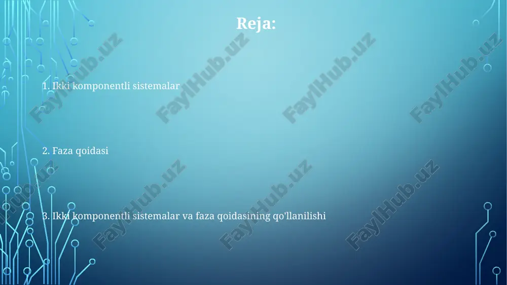 lar - ikki komponentli tizimlarda qattiq va suyuq fazalar muvozanatda bo'lgan, harorat va tarkibning aniq bir qiymatiga mos keladigan noyob holat, bu qotishmalarning xususiyatlariga ta'sir etadi. e'tiboringiz uchun rahmat @taqdimot_robot image3.png image1.png image2.png