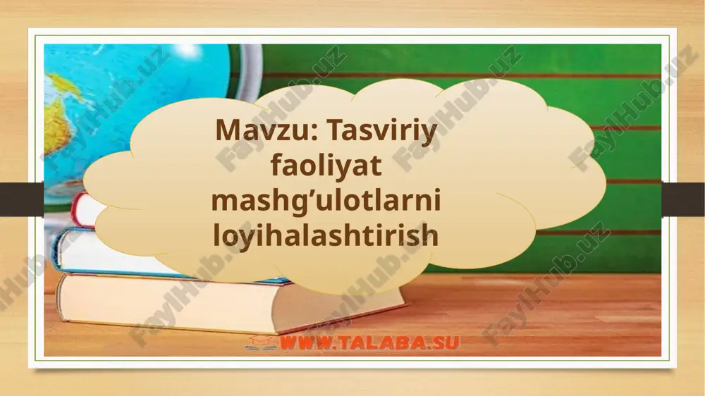 ‘tarilayotgani, ayniqsa o‘sib kelayotgan yosh avlodning ma’naviy-axloqiy va jismoniy imkoniyatlari yanada oshayotgani bugungi kunda sir emas. shu munosabat bilan yangi insonni tarbiyalashning murakkab va ko‘p qirrali muammosining muhim yo‘nalishi har bir kishida o‘z sog‘lig‘i to‘g‘risida o‘zi qayg‘urish madaniyatini singdirishdir. uni tarkib toptirish uchun oila, maktabgacha ta’lim tashkiloti, maktab, o’rta maxsus kasb-hunar ta’limi tizimi, mahalla, sog‘liqni saqlash hamkorlikda olib boriladi. mtt larda tasviriy faoliyat esca boshlang’ich faoliyat turlaridan biri xisoblanadi. bu bolalrni ijtmoiy , psixologik , estetik rivojlantiradi. rivojlantiruvci markazlar : mttda rivojlanish markazlarini tashkil etish davlat talablari va «ilk qadam» davlat o‘quv dasturini amalga oshirishni nazarda tutadi. markazlarda ishlash har bir bolaning individual xususiyatlarini hisobga olgan holda eng samarali rivojlanishiga imkon beradigan tarzda, uning individual qobiliyatlari, qiziqishlari, faoliyat darajasini inobatga olgan holda tashkil etiladi. mulkchilik shaklidan qat’i nazar, boshlang‘ich ta’limga majburiy bir yillik bepul tayyorgarlik ko‘rish uchun barcha guruhlarda rivojlanish markazlari, shu jumladan maktabgacha ta’limda kun bo‘yi bo‘lish uchun tayyorgarlik …