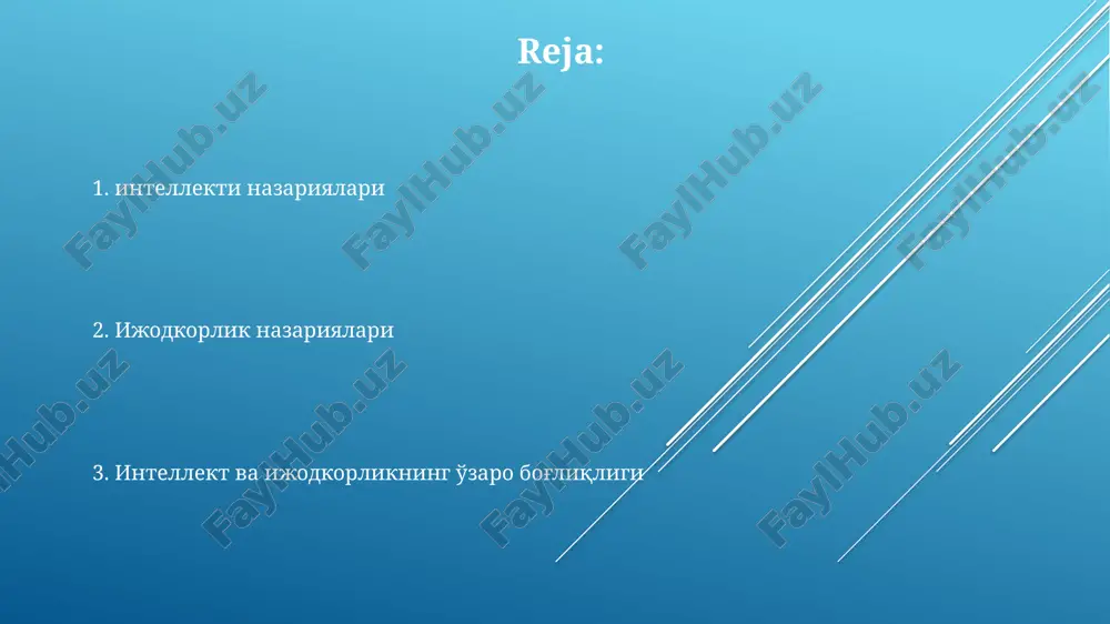 intellekt va kreativlik nazariyalari - Page 2