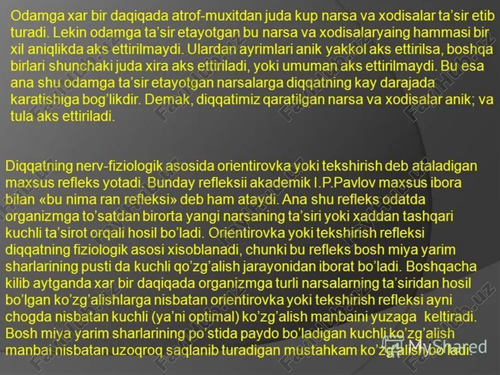 diqqat haqida tushuncha va uning nerv fiziologik asoslari - Page 2