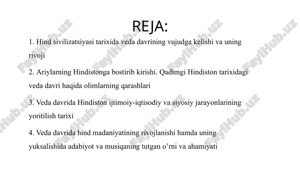 ions modeli va ba'zi bahsli farazlar. # # hindistonga kirish nazariyalari: indo-aryan migrations modeli va ba'zi bahsli farazlar. hindistonga kirish nazariyalari: indo-aryan migrations modeli va ba'zi bahsli farazlar. ariylar, miloddan avvalgi 1500-yillarda o'rta osiyodan hindistonga ko'chib kelgan qabilalardir. ularning kelishi hindistonning ijtimoiy, iqtisodiy va madaniy hayotida muhim o'zgarishlarga sabab bo'ldi. ariylar va mahalliy aholi keltirish va urushlar: ariylar mahalliy xalqlar bilan urush olib bordilar va o'z madaniyatlarini yoydilar. bu jarayon, ba'zan kuchli raqobat va ziddiyatlarga olib keldi. madaniyat almashuvi: ariylar mahalliy aholi bilan aralashib, yangi madaniyatlarni shakllantirdilar. bu, o'z navbatida, diniy va ijtimoiy tuzilmalarni o'zgartirdi. qadimgi hindiston tarixidagi veda davri haqida olimlarning qarashlari olimalarning fikrlari olimlarning ariylar va veda davri haqidagi qarashlari turlicha: tarixiy dalillar: ba'zi olimlar arxeologik topilmalar va tarixiy manbalarni asos qilib, ariylarning kelishini aniq voqea deb bilishadi. ular veda matnlaridagi ma'lumotlarni tarixiy kontekstda tahlil qiladilar. etnik va madaniy qarashlar: ayrim olimlar ariylarning kelishini ijtimoiy va madaniy o'zgarishlar …