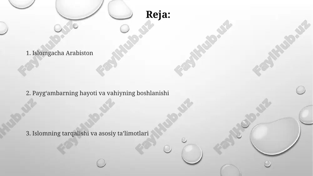 orqali nozil boʻlgan. paygʻambarga (s.a.v.) nozil boʻlgan birinchi vahiy qur’onning alaq surasining dastlabki 5 ta oyati boʻlib, “oʻqi!” amri bilan boshlangan, bu allohning ilmni ulugʻlashiga ishora qiladi. vahiy kelishi paytida paygʻambar (s.a.v.) oʻzida kuchli hislarni sezgan, tana harorati koʻtarilgan, terlagan va bu holat vahiyning ogʻirligidan dalolat bergan edi. islomning dastlabki tarqalishi islomning tarqalishi 7-asrda, xalifalar davrida (632-661 yillar) kengaydi, arabiston yarim orolining birlashtirilishi va vizantiya va fors imperiyalari bilan to'qnashuvlar kuzatildi. islom dastlabki davrda, 622-yilda makkaning madinaga hijrati bilan kuchaydi, bu voqea musulmon kalendarining boshlanishi - hijriy sanasining 1-yiliga to'g'ri keladi. 630-yilda makkaga qaytib kirib, ka'bani butlardan tozalash musulmon jamiyatining obro'sini oshirdi va islom dinining arabistonda tez sur'atlar bilan tarqalishiga zamin yaratdi. makkadagi qarshilik islomga oʻtgan ilk musulmonlar, jumladan bilal ibn rabah kabi qullar, makkaning yuqori tabaqalari tomonidan qiynoqqa solingan va 615-yilda habashistonga hijrat qilishga majbur boʻlishgan. makkaning iqtisodiy qarshiligi muhammadning savdo aloqalariga tahdid solishi, ayniqsa 620-yilda xadichaning vafotidan soʻng, …