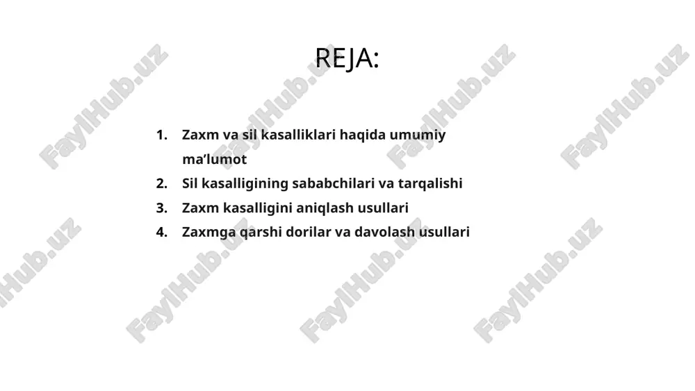 xizmat qiladi. 3 davolash usullari orasida antibiotiklar, fizioterapiya va to‘g‘ri ovqatlanish muhim. bular infektsiyalarni bartaraf etishda keng qo‘llaniladigan samarali vositalardir. 2 silga qarshi vositalar: antibiotiklar roli a sil kasalligi jiddiy nafas yo‘llari infeksiyasi bo‘lib, uni bakteriyalar keltirib chiqaradi. bu kasallik asosan sil mikobakteriyasi tufayli yuzaga keladi. b silga qarshi vositalar orasida antibiotiklar muhim rol o‘ynaydi. ular bakteriyalarni yo‘q qiladi va kasallikning tarqalishini sekinlashtiradi hamda nazorat qiladi. c antibiotiklar aniq dozalarda va vaqtida qabul qilinsa ta’sirli bo‘ladi. imkon qadar davo muddatini to‘liq tugatish kerak bo‘ladi har doim. zaxmga, silga qarshi kurashishda eng muhim yoʻnalishlardan biri doimiy profilaktika choralarini amalga oshirishdir. toza suv, gigiyena talablariga amal qilish zarur. profilaktika choralariga qoʻshimcha ravishda, emlash orqali bu kasalliklarning oldini olish mumkin. vaqtida olingan vaksinatsiya organizmni kuchli himoya bilan ta'minlaydi. profilaktika choralari va emlash emlashlar orqali immunitet kuchayadi, kasallikni yengil yengishga yordam beradi. aholi oʻrtasida tushuntirish ishlari va muntazam diagnostika muhim ahamiyat kasb etadi. ilg‘or …