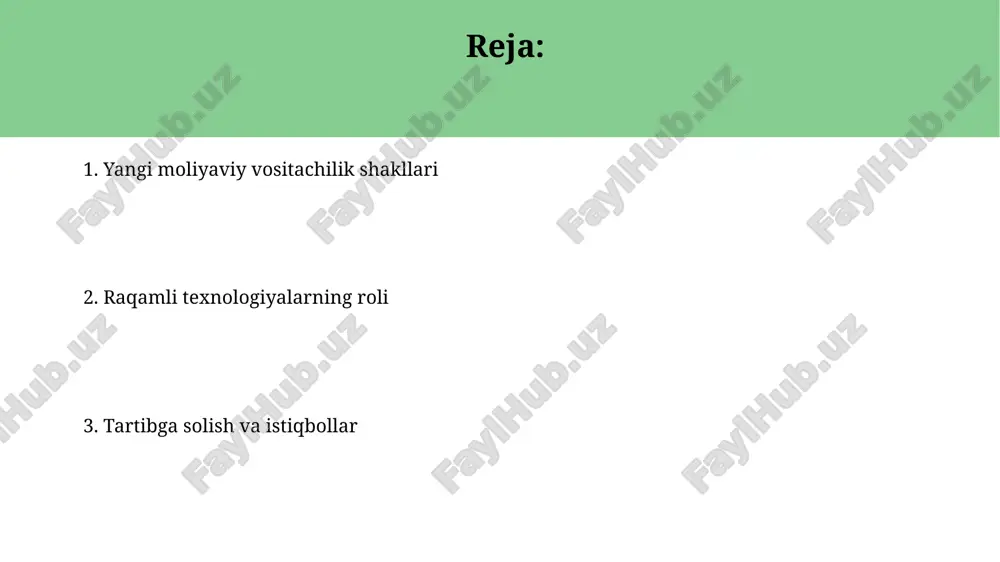 portfellarini boshqarishni taklif etadi, odatda 0,25% dan 0,50% gacha bo'lgan boshqaruv to'lovlari bilan ajralib turadi. avtomatlashtirilgan investitsiyalar algoritmlardan foydalanadi, insoniy hissiyotlarni chetlab o'tib, soliqni optimallashtirish va diversifikatsiyalash strategiyalarini qo'llab-quvvatlaydi. defi (markazlashmagan moliya): imkoniyatlar va xavflar defi protokollari 1 milliard dollardan ortiq bo'lgan aktivlarni boshqarish imkonini beradi, bu esa an'anaviy moliyaviy vositachilarga raqobatbardosh bo'lgan yangi imkoniyatlarni yaratadi. defi platformalaridagi likvidlik ta'minoti 10% dan 20% gacha apy (yillik foiz daromadi) olish imkoniyatini beradi, ammo bu doimiy yo'qotish xavfini o'z ichiga oladi. alternativ kredit ballari va ma'lumotlaridan foydalanish muqobil kredit ballari, masalan, ijara to'lovlari yoki kommunal xizmatlar to'lovlari kabi ma'lumotlar, an'anaviy baholash usullari yetishmaydigan 20-30% qo'shimcha qarz oluvchilarga kredit olish imkonini beradi. alternativ ma'lumotlar bankrotlik tarixi bo'lmagan, lekin standart kredit ballari past bo'lgan shaxslarni aniqlashga yordam beradi, bu esa kredit berishning 15-25% gacha kengayishiga olib keladi. regulyativ muammolar va innovatsiyalarni muvozanatlash innovatsion xizmatlar uchun sandboxlar yaratish, moliyaviy muvofiqlik xarajatlarini kamaytiradi, ammo iste'molchilar himoyasi …