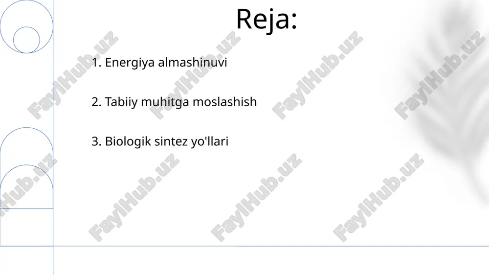 turli xil energiya manbalari va substratlaridan foydalanishlariga imkon beradi. mikroorganizmlardagi metabolik jarayonlar ularga energiya olish, zarur molekulalarni sintez qilish va hujayra funktsiyalarini saqlab qolish imkonini beradigan bir qator biokimyoviy reaktsiyalarni o'z ichiga oladi. e'tiboringiz uchun rahmat @taqdimot_robot image1.png image2.jpg image3.jpg image4.jpg image5.jpg image6.jpg image7.jpg image8.jpg