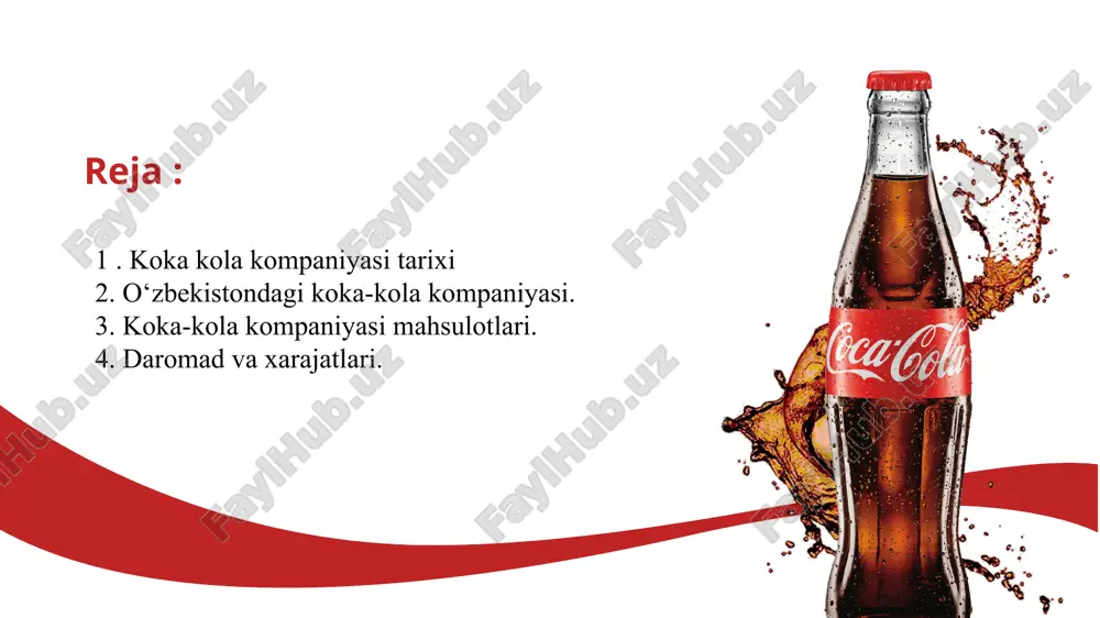 an foydalanadi. dunyo bo‘ylab har kuni kompaniyaning 1,9 milliarddan ortiq ichimliklari sotiladi.1940 yilda taklif etilgan fanta coca-cola kompaniyasining ikkinchi yirik brendi hisoblanadi. fanta apelsin asosiy ta’mi bo‘lsa-da, fanta mijozlarga turli xil meva ta’mlarini taklif etadi. dunyo bo‘ylab har kuni 130 milliondan ortiq ishlatiladigan fanta o‘zining ajoyib mevali ta’mi bilan xaridorlar tomonidan qo‘llab-quvvatlanadi.sprite birinchi marta 1961 yilda aqshda ishlab chiqarilgan va hozirda 190 dan ortiq mamlakatlarda sotiladi. dáramatı hám shıǵınları 2023-jıldıń juwmaǵı boyınsha kompaniyanıń sap paydası 16 procentke asıp, 8, 71 milliard dollardı quradı. dáramat 34, 9 milliard dollarǵa jetti. operatsion payda 2 procentke asıp, 9 milliard dollarǵa jetti. hár bir aksiya ushın ekilengen payda 1, 74 dollardan 2, 02 dollarǵa shekem astı.coca-cola hbc ukrainaǵa urısbaslanıwı munasábeti menen rossiyada ishimlikler sawdasınıń toqtatılıwı ǵárejetleri sebepli jıldıń birinshi yarımında 190 million evro zıyyan kórdi. bul haqqında kompaniya usınıs etken finanslıq esabatda xabar berildi.hújjetke kóre, óndiriwshi jıldıń ekinshi yarımında 82 million evro muǵdarında jańa …