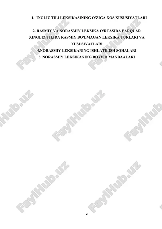 ingliz tilida norasmiy leksikaning til xususiyatlari - Page 2