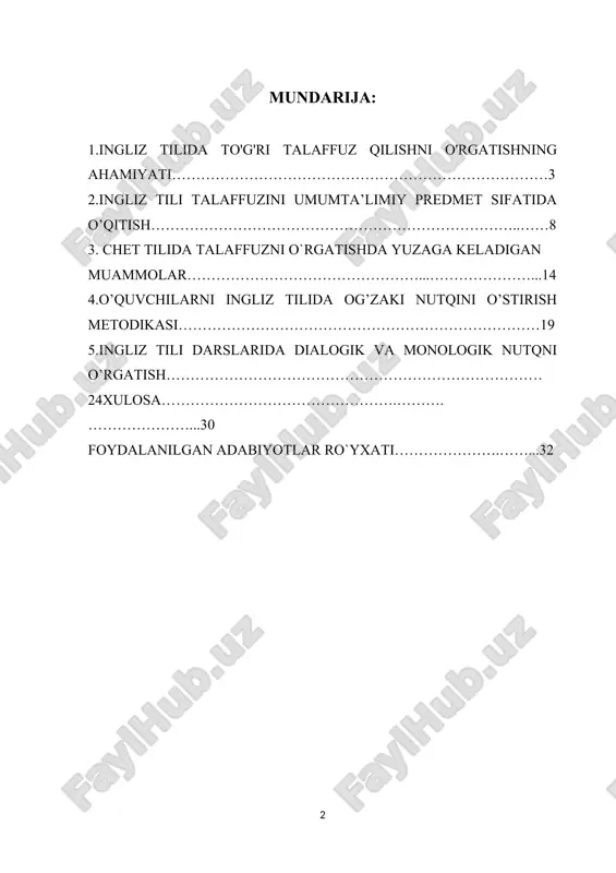 chilarning yutuqlariga ta'siri bo'yicha oldingi tadqiqotlarni ko'rib chiqish va muhokama qilishdan iborat[1,25]. ingliz tilini talaffuz qilish eng qiyin ko'nikmalardan biridir va o'quvchilar talaffuzni yaxshilash uchun ko'p vaqt sarflashlari kerak (aliaga garcía, 2007; martinez-flor va boshq. 2006; pourhosein gilakjani, 2016). tushunarli talaffuz o‘quvchilar malakasining asosiy talablaridan biri bo‘lib, til o‘rgatishning eng muhim xususiyatlaridan biridir. yaxshi talaffuz o'rganishga olib keladi, yomon talaffuz esa til o'rganishda katta qiyinchiliklarga olib keladi (pourhosein gilakjani, 2012). freyzer (2000) fikriga ko'ra, o'qituvchilar talaffuzni yaxshilashga yordam beradigan kurslar va materiallar bilan ta'minlanishi kerak. uning soʻzlariga koʻra, ikkinchi tilni oʻrganish boʻyicha tadqiqotlar ingliz talaffuzini oʻrgatishning ahamiyati bilan emas, balki talaffuzni oʻrgatish metodologiyasi bilan bogʻliq boʻlishi kerak. morley (1991) talaffuzni o'rgatishning asosiy maqsadi tushunarli talaffuz ekanligini ta'kidladi. morley (1991) ta'kidlaganidek, o'quvchilar funktsional tushunarlilik, funktsional aloqadorlik, o'ziga ishonchni oshirish, nutqni kuzatish qobiliyatlari va nutqni o'zgartirish strategiyalarini rivojlantirishlari kerak. ushbu kurs ishi tadqiqotchi talaffuz atamasini belgilaydi, ingliz tilidagi talaffuzni o'rgatish maqsadini ko'rib …