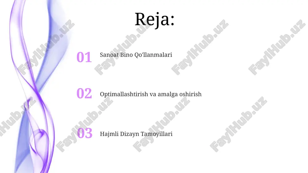 alanishi va soddalashtirilgan ish oqimlari orqali samaradorlik va unumdorlikni oshirish. reja va dizayn jarayoni loyiha doirasini, funksional talablarni va maydon ehtiyojlarini aniqlang. tahlilga asoslangan holda dizaynni takomillashtirish, tegishli kodlarni kiritish va qurilish imkoniyatini ta'minlash. xulosa va kelajakdagi tendentsiyalar hajmiy loyihalash vaqt va mablag'ni sezilarli darajada tejaydi, ammo muvaffaqiyatli amalga oshirish uchun samarali tashkilotchilik muhimdir. kelajakdagi yo'nalishlar prefabrik va tashqi qurilishning ko'payishi, shuningdek, raqamli modellashtirish va simulyatsiyaning rivojlanishi bilan bog'liq. barqarorlik va atrof-muhitga ta'siri bino hajmini energiya samaradorligi va resurs iste'molini optimallashtirish. chiqindilarni minimallashtiruvchi va resurslarni qayta tiklash va qayta ishlatishni rag'batlantiruvchi dizayn yechimlarini yaratish. maydon tayyorlash va logistika maydonni tayyorlash: mustahkam poydevor, kommunikatsiyalar, yetkazib berish va kranni ishlatish uchun kirish imkoniyatini ta'minlash. logistika: prefabrik qismlarni yetkazib berish, saqlash va tushirishni muvofiqlashtirish. hajmiy dizayn kirish 01 02 yechimlarni tashkil etish bu komponentlarni tanlash va aniq dizayn ehtiyojlarini qondirish uchun ularni joylashtirishni o'z ichiga oladi. hajmiy dizayn binoning qismlarini zavod muhitida yaratishni …