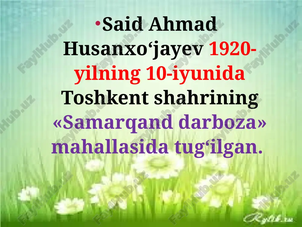 roʻy-rost ifodalaydi. ilk kitob said ahmadning birinchi kitobi «tortiq» nomli hikoyalar to‘plami bo‘lib, 1940-yilda nashr etilgan. asarlari dramalari: said ahmad 70-80-yillarda o‘z hikoyalari asosida «kelinlar qo‘zg‘oloni», «kuyov» nomli pyesalar yozadi. hikoyalar to‘plami: «er yurak» (1942); «farg‘ona hikoyalari» (1948); «muhabbat» (1949); «cho‘l oqshomlari» «odam va bo‘ron». qissalari: «qadrdon dalalar» (1949); «hukm» (1958). romanlari: 1964-1974-yillar oralig`ida “ufq” trilogiyasini yozdi. 1988-yili adibning «jimjitlik» romani nashrdan chiqadi. istiqlol yillarida «xandon pista» (1994); «bir o‘pichning bahosi» (1995) hajviy to‘plamlari. «yo‘qotganlarim va topganlarim» (1998); «qorako‘z majnun» (2001); «kiprikda qolgan tong» (2003) kitoblari; 3 jildli «tanlangan asarlari» (2000) chop etildi. adib hikoyalarida: oybekning psixologik tasvir mahorati, gʻafur gʻulom yumori, abdulla qahhor bayonidagi ixchamlik mujassamdir. “kelinlar qo`zg`oloni” kinofilmi haqida suratga olinga vaqti: 1985-yilda “o`zbekfilm” kinostudiyasi tomonidan suratga olingan. rejissor: melis abzalov. bosh rol – qaynona rolida tursunoy jafarova. bilib oling! e’tirof said ahmad o‘zbekiston xalq yozuvchisi (1980). o‘zbekistonda xizmat ko‘rsatgan madaniyat xodimi (1968). hamza nomidagi davlat mukofoti sovrindori …