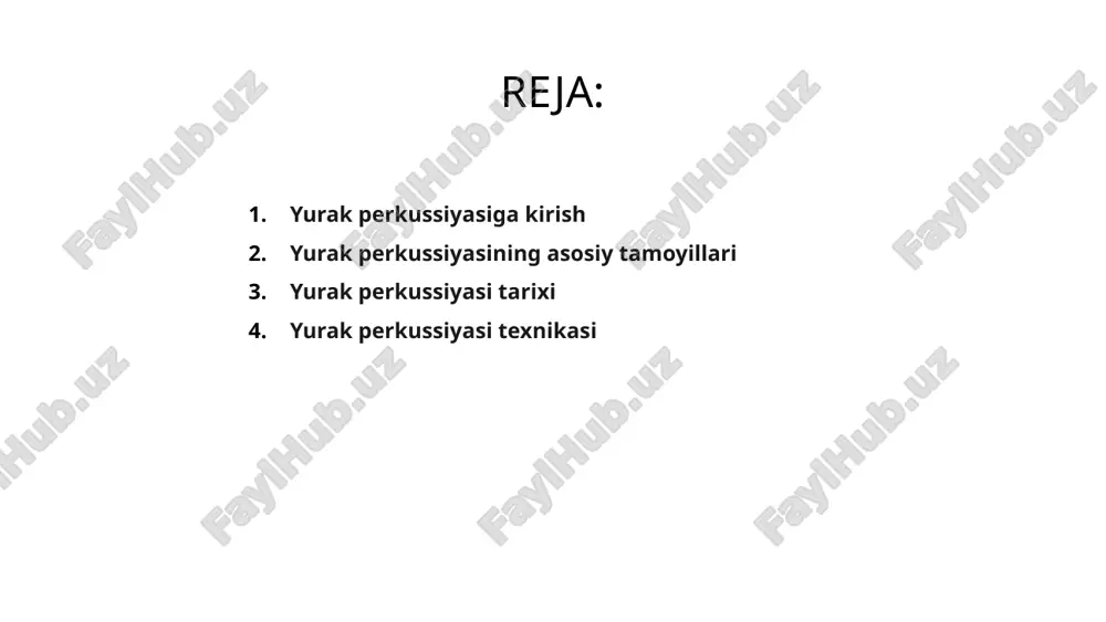 atini va faoliyatini baholash uchun ishlatiladigan diagnostika usulidir. 1 texnika yurak tuzilishidagi anormalliklarni aniqlashga yordam beradigan tovushlarni chiqarish uchun ko'krak qafasiga tegishni o'z ichiga oladi. 3 yurak perkussiyasi paytida chiqarilgan tovushlarni tinglash orqali tibbiyot xodimlari yurakning salomatligi va faoliyati haqida muhim ma'lumotlarni to'plashlari mumkin. 2 yurak perkussiyasining klinik qo'llanilishi a yurak perkussiyasi yurak faoliyatini baholash va anormalliklarni aniqlash uchun klinik sharoitlarda qo'llaniladigan muhim texnikadir. ko'krak qafasiga tegib, sog'liqni saqlash mutaxassislari yurakning hajmini, shakli va holatini aniqlashlari mumkin. b ushbu noinvaziv usul yurakning tuzilishi va faoliyati haqida qimmatli ma'lumotlarni beradi, turli yurak-qon tomir kasalliklarini tashxislashda yordam beradi. bu, ayniqsa, yurakning kengayishi yoki yurak atrofida suyuqlik to'planishi kabi holatlarni aniqlashda foydalidir. c umuman olganda, yurak perkussiyasi yurak kasalliklarini baholash va boshqarishda hal qiluvchi rol o'ynaydi, tibbiy yordam ko'rsatuvchi provayderlarga bemorlarni parvarish qilish va davolash rejalari haqida ongli qarorlar qabul qilishda yordam beradi. yurak perkussiyasi yurakning o'lchami, shakli va funktsiyasi haqida qimmatli ma'lumotlarni …