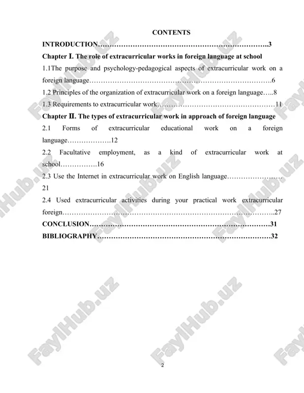 a modern technique of teaching of a foreign language. . studying and the analysis of the psychology-pedagogical and linguistic scientific-theoretical literature on the given problem. . conversation with teachers and pupils. . supervision over activity of teachers and pupils in the course of teaching foreign language. questioning among pupils and teachers. organization and carrying out of extracurricular action from the teacher thin both skillful supervision and studying of interests of pupils; the account of their age and psychological features, their interests is required.choice of a theme of extracurricular work for this or that level of training is defined, on the one hand, by volume of a language material, on the other hand, level of general educational preparation of pupils, possibility of realization of some intersubject communications. the actuality of the course paper. extracurricular work on a foreign language has the big general educational and developing value. this work not only …