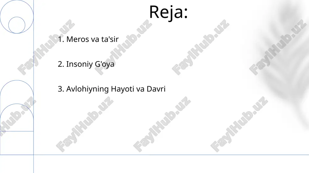 zi u'zi o'ylash erkinligining ahamiyatini ta'kidlab, majburiy din o'zgartirishni rad etdi. 5. avloniyning din haqida qarashlari avloniyning ijodi o'zbek milliy ongining shakllanishiga hissa qo'shdi va ijtimoiy-ma'rifiy islohotlar uchun katalizator bo'ldi. uning yozuvlari, ayniqsa "to'liq inson nuqtai nazari" asari milliy taraqqiyotni rivojlantirishda savodxonlik, ilmiy bilimlar va axloqiy qadriyatlarning ahamiyatini ta'kidlagan. avloniy o'zbek milliy uyg'onish harakatida muhim shaxs bo'lib, ta'lim va madaniy tiklanishni targ'ib qildi. 6. avloniyning o'zbek milliy uygonishidagi rolı uning asarlari inson hayoti, madaniyati va jamiyatining turli jihatlarini o'rganadi. abdulla avloniy mashhur o'zbek yozuvchisi, shoiri va olimi edi. avloniyning asarlari o'z davrining o'zbek intellektual va madaniy landshaftini tushunishga imkon beradi. 7. avloniyning asarlarini tahlil qilish o'zbekistonda ayollar huquqlari va ta'limi uchun kurashdi. o'zbek adabiyotiga qo'shgan hissasi, shu jumladan she'riyat, nasr va ta'lim sohasidagi asarlar. o'zbek tili va madaniyatini targ'ib qiling, uning qo'llanilishini va rivojlanishini qo'llab-quvvatlang. 8. avloniyning adabiyotga qo'shgan hissalari u jamiyat taraqqiyoti uchun ta'lim va shaxsiy rivojlanishning muhimligini ta'kidladi. …