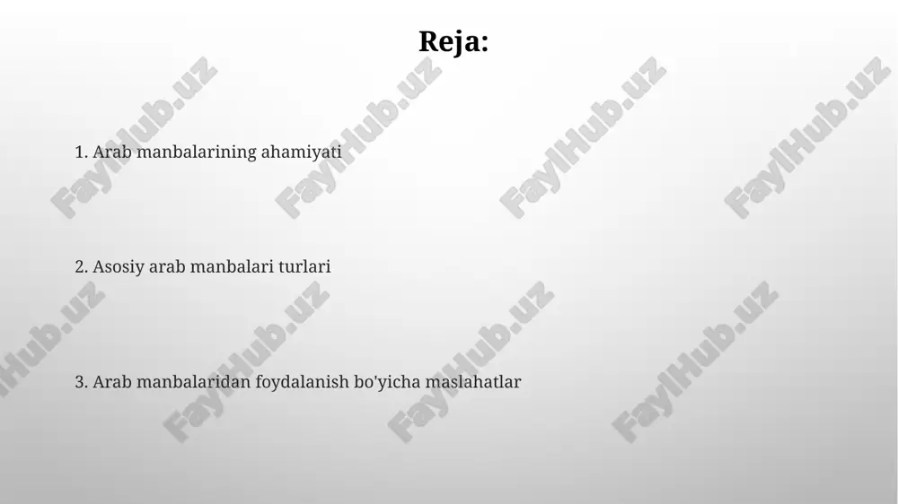 yoti qur'on oyatlarini sharhlashga qaratilgan bo'lib, unda 10 dan ortiq turli tafsir uslublari, jumladan, tahliliy va mavzuiy tahlillar mavjud. fiqh adabiyoti islom huquqi masalalarini 4 ta asosiy manba: qur'on, sunnat, ijmo' va qiyos asosida hal qiladi, shuningdek, 5 ta huquqiy maktabni o'z ichiga oladi. tarixiy manbalar: yilnomalar va biografiyalar yilnomalar, masalan, rashiduddinning "jome at-tavorix" asari 13-14-asrlarda moʻgʻullar imperiyasi tarixi haqida batafsil maʼlumot beradi, siyosiy voqealar ketma-ketligini aks ettiradi. biografiyalarga alisher navoiyning "nasoyim ul-muhabbat" asari kiradi, unda 700 dan ortiq soʻfiy shayxlari hayoti va faoliyati haqida maʼlumot berilgan, manaviy tarixlarni yoritadi. ilm-fanning rivojlanishi: tibbiyot, matematika, astronomiya abu bakr ar-roziyning 'kitob al-havi' tibbiyot ensiklopediyasi 9-asrda yozilgan bo'lib, unda kasalliklar tasnifi va davolash usullari batafsil keltirilgan. al-xorazmiy 9-asrda algebra asoslarini yaratdi, 'al-jabr val-muqobala' asarida tenglamalarni yechish usullarini ishlab chiqdi va 'algebra' terminini kiritdi. falsafa va mantiq falsafa va mantiq 8-12-asrlarda gullab-yashnadi, bu davrda yunon falsafasi va ilmining arab tiliga tarjimalari keng tarqaldi. mantiq, …