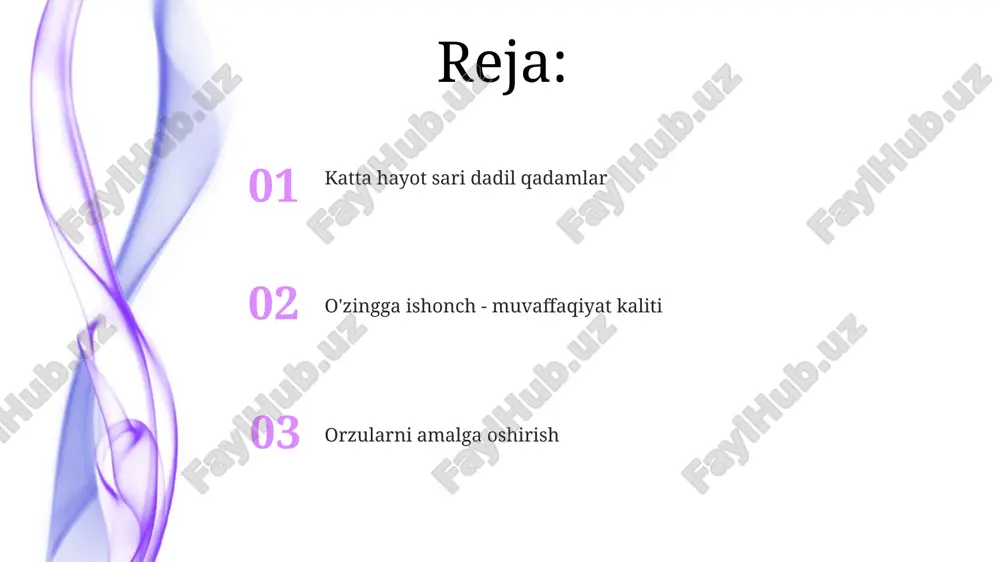 akatni boshlang, shunda miya qo'rquvni kuchaytirmaydi. qo'rquvni yengishning 70% qismi noto'g'ri taxminlarga asoslangan bo'lib, bu taxminlarni aniqlash va ularga qarshi chiqish orqali sezilarli o'sishga erishish mumkin. chidamlilik: muvaffaqiyatsizliklardan saboq olish chidamlilik shuni anglatadiki, 100 ta muvaffaqiyatsizlikdan keyin ham maqsadga intilishda davom etish, xatolardan dars olib, strategiyani takomillashtirish lozim. muvaffaqiyatsizlikdan saboq olish – bu 75% analiz va 25% optimizm boʻlishi kerak, bu kelajakda xatolarni kamaytirishga yordam beradi. o'sish fikrlash tarzi: doimiy takomillashuv "o'sish fikrlash tarzi" deganda, shaxsiy qobiliyatlarni statik emas, balki 100% harakat va o'rganish orqali oshirish mumkinligiga ishonish tushuniladi. doimiy takomillashuv, o'zgarishlarga moslashishni anglatadi. qiyinchiliklarni 5 marotaba imkoniyat deb bilib, yangi ko'nikmalarni egallashga intilishni o'z ichiga oladi. munosabatlar: qo'llab-quvvatlovchi doirani shakllantirish empatiyani 7 soniyalik usuli bilan rivojlantiring, bu sizning munosabatlaringizni chuqurlashtiradi va 5 ta asosiy hissiyotni tushunishga yordam beradi. 'munosabatlar tarmog'ining sifati 80/20 qoidasiga muvofiq, hayotdagi muvaffaqiyatning asosiy omili bo'lishi mumkin; unga e'tibor qarating. sog'liq: tan va ruhni parvarishlash sog'lom …