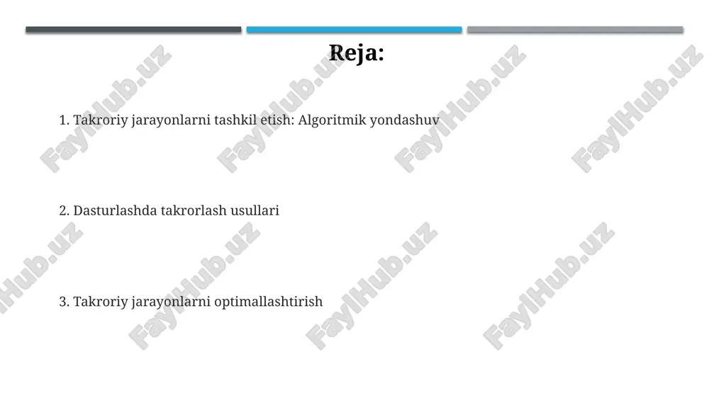 rukturalaridan to'g'ri foydalanish va keraksiz o'zgaruvchilardan voz kechish 5-15% xotirani tejashga yordam beradi. e'tiboringiz uchun rahmat @taqdimot_robot image1.png