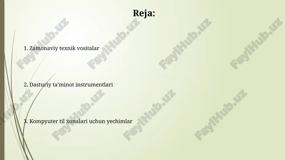 i. rosetta stone kabi dasturlar immersiya usulidan foydalanadi, bunda o'quvchi 100 soatdan ortiq darslar davomida ona tilidan foydalanmasdan yangi tilga sho'ng'iydi. sun'iy intellekt va mashinaviy o'rganishning roli sun'iy intellekt (si) chat botlari 24/7 yordam berib, til o'rganuvchilarga tezkor javoblar va tushuntirishlar taqdim etadi, bu esa ularning bilim olish jarayonini tezlashtiradi. mashinaviy o'rganish (mo) algoritmlari o'quv materiallarini moslashtirish uchun ishlatiladi, har bir o'quvchining individual ehtiyojlariga moslashtirilgan o'quv dasturlarini yaratadi, samaradorlikni oshiradi. amaliy misollar va case studylar “rosetta stone” dasturidan foydalanish, til o'rganuvchilarning talaffuzini baholash va shaxsiy mashqlarni taqdim etish orqali nutqni rivojlantirishda samaradorligini namoyish etadi. duolingo, interaktiv o'yinlar orqali grammatika qoidalarini o'rgatish, lingvistik ma'lumotlarni mustahkamlash va motivatsiyani oshirish uchun mobil ilovadan foydalanishga misol bo'la oladi. xulosa va kelajak istiqbollari kompyuter tilshunosligi sinflarida 5g aloqa va bulutli hisoblash texnologiyalari kelajakda immersiv va interaktiv ta’lim tajribalarini ta’minlaydi. sun’iy intellekt (ai) asosidagi dasturiy ta’minotlar, jumladan, avtomatik baholash va moslashuvchan o’quv platformalari, o’quvchilarga 24/7 yordam …