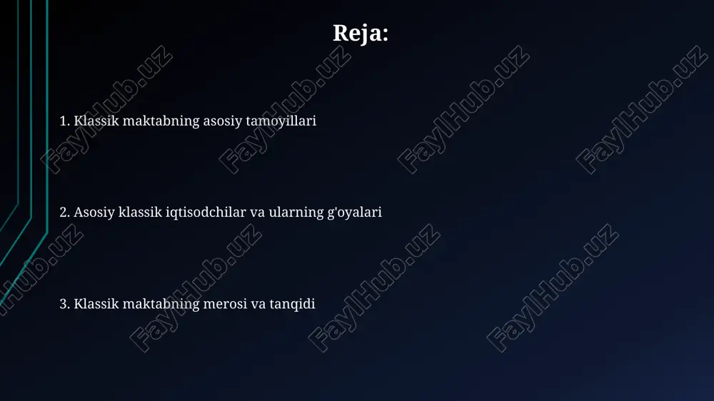 . david rikardoning solishtirma ustunlik nazariyasi global savdoning asosini tashkil etadi va davlatlar o'zaro foyda olish uchun ixtisoslashishi va savdo qilishi lozimligini ta'kidlaydi, bu esa 21-asr savdosiga ta'sir ko'rsatadi. e'tiboringiz uchun rahmat @taqdimot_robot image1.png