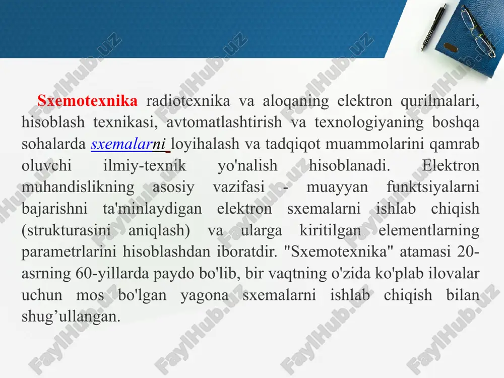 emalarning ikkita asosiy turi mavjud: yarimoʻtkazgichli va plyonkali. agar elektron sxema is yoki bir nechta is koʻrinishida amalga oshirilsa, ular mikroelektronika konstruksiyalari bilan bogʻliq boʻladi. sxemotexnika, elektronikaning bir yoʻnalishi boʻlib, mikrominiatyurali integratsiyalashgan dizayndagi elektron funksional birliklar, bloklar va qurilmalarni yaratish bilan shugʻullanadi. mikroelektronika 20-asrning 60-yillarda elektronika olamiga kirib kela boshlagan. elektron asbob-uskunalar funktsiyalarining uzluksiz murakkablashishi, hajmining oshishi va uning ishonchliligiga qoʻyiladigan talablarning oshishi natijasida yuzaga keldi. alohida qurilmalarda bir necha ming va oʻn minglab oʻz-oʻzidan yasalgan elektron lampalar, tranzistorlar, kondansatorler, rezistorlar, transformatorlar va boshqalardan foydalanish, ularni oʻzoro ulash yoki payvandlash yoʻli bilan yigʻish qurilmani katta hajmli, vaqt talab qiladigan qilib qoʻydi. ularni ishlab chiqarish va foydalanish yetarli darajada ishonchli boʻlmay qoldi, shunindek ular katta quvvat sarfini talab qilar edi. ushbu kamchiliklarni bartaraf etish yoʻllarini izlash elektron uskunalarni yaratishning yangi konstruktiv va texnologik yoʻnalishlarining paydo boʻlishiga olib keldi: bosma monaj platalari, modullar va mikromodullar, undan keyin integral mikrosxemalar (ommaviy ishlab chiqarish …
