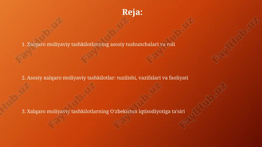 o'rsatishi mumkin. xmt va jahon banki kabi tashkilotlar global iqtisodiyotda integratsiyani kuchaytirish orqali savdo hajmini 15-20% ga oshirishga yordam beradi, lekin protektsionizm xavfi mavjud. e'tiboringiz uchun rahmat @taqdimot_robot image1.png image2.png image3.png