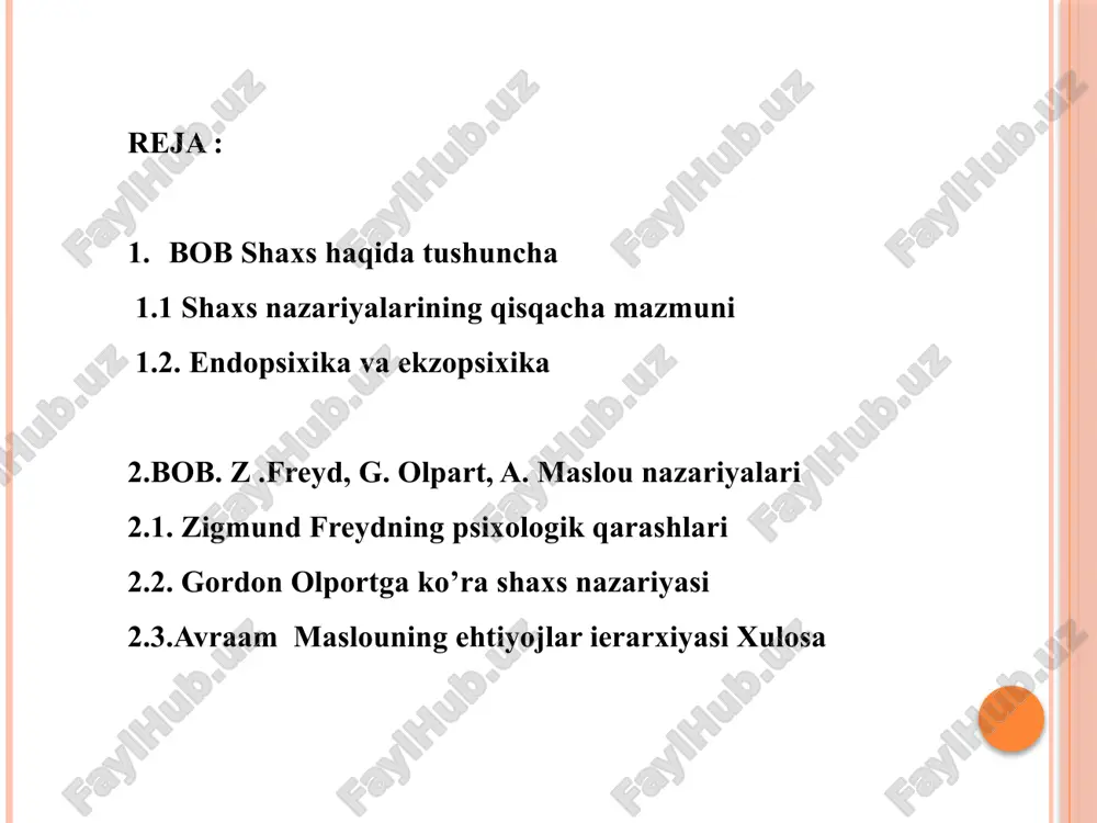 sharifi va mulk egasi sifatida ta'riflanadi. sharqda umuman boshqacha holat edi. induizm va buddizmda shaxs inkor etilib, faqatgina «o'zlik» e'tirozsiz tan olinadi. hozirgi kunda psixologiya shaxsni insonning jamiyatdagi hayotida shakllanadigan ijtimoiy-psixologik hosila sifatida tushuntiradi. odam ijtimoiy mavjudot sifatida boshqa odamlar bilan munosabatlarga kirishganida va bu munosabatlar uning shaxsini shakllantiruvchi hal qiluvchi omilga aylanganida, u yangi sifatlarga ega bo'ladi. psixologlar shaxs tuzilishida turli tarkibiy qismlarni ajratadilar. s.l. rubinshteyn temperament, xarakter, layoqatlarda; bilimlar, malakalar va ko'nikmalarda; yo'nalganlikda namoyon bo'ladigan individual-tipologik xususiyatlami ko'rsatib o'tadi. a.g.kovalev yo'nalganlik, xarakter, imkoniyatlar va mashqlar tizimini ajratadi. m.i.enikeev temperament, yo'nalganlik, layoqatlar va xarakterni sanab o'tadi. mashhur psixolog k.k.aflotunov yo'nalganlik tarkibini, ijtimoiy tajriba tarkibini, psixologik tarkibni va biologik asoslangan tarkibni ajratib ko'rsatadi. shunday bo'lsada, shaxs tuzilishida tarkibiy qismlarni ajratishdagi tafovutlarga qaramay, mualliflar o'z yondoshuvlarida etakchi tarkibiy qism sifatida yo'nalganlikni alohida ajratib ko'rsatadilar. bu tushuncha turlicha, masalan, «o'sish sur'ati tendensiyasi (s.l.rubinshteyn), «ma'no kasb etuvchi motiv» (a.n.leontev), «dominantlik munosabati» (v.n.myasi^ev), «asosiy …