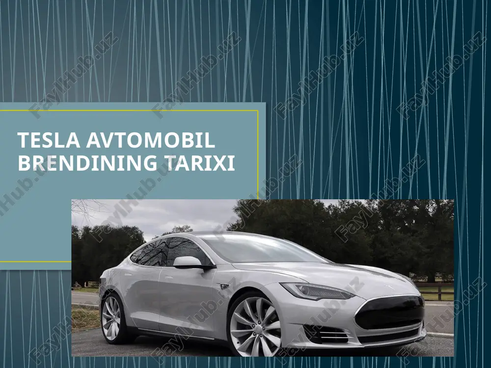tanishdi. vaqt o'tishi bilan u mask uchun etakchi dizaynerga aylandi. holzhausen tesla kompaniyasining s modelidan boshlab barcha mahsulotlariga yakun yasadi. 5 modellarda avtomotiv tarkib tarixi tesla roadster - bu kompaniyaning birinchi avtomobili. 2006 yil iyul oyida jamoat sport elektromobilini ko'rdi. avtomobil jozibali sport dizayniga ega, buning uchun avtoulovchilar darhol sevib qolishdi va yangi raqobatdosh brend haqida e'lon qilishni boshladilar. tesla model s - mashina boshidanoq ajoyib yutuqlarga erishdi va 2012 yilda motor trend jurnali uni "yilning eng yaxshi avtomobili" unvoniga sazovor qildi. taqdimot kaliforniyada 26 yil 2009 martda bo'lib o'tdi. dastlab, mashinalar orqa aksda bitta elektr dvigatel bilan kelgan. 9 yil 2014 oktyabrda dvigatellar har bir o'qga o'rnatila boshlandi va 8 yil 2015 aprelda kompaniya bitta dvigatel konfiguratsiyasidan butunlay voz kechganligini e'lon qildi. tesla model x - tesla birinchi krossoverni 9 yil 2012 fevralda taqdim etdi. bu chindan ham oilaviy mashina bo'lib, magistralga uchinchi qator o'rindiqlarni qo'shish imkoniyatiga ega, shu …