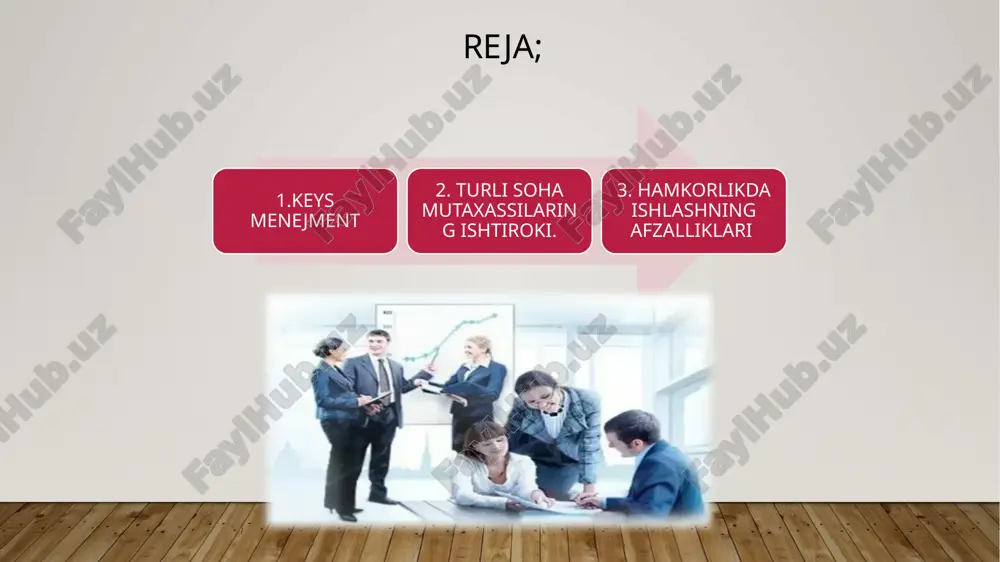 sini tuzish. 4. amalga oshirish – belgilangan yordam va xizmatlarni ko‘rsatish. 5. kuzatish va nazorat – holatdagi o‘zgarishlarni nazorat qilish. 6. baholash va yakun – yakuniy natijalarni tahlil qilish va kerak bo‘lsa, yangi rejalar tuzish. asosiy xususiyatlari: individual (shaxsga xos) yondashuv hamkorlikda ish olib borish (mutaxassislar jamoasi) muammoni kompleks ko‘rib chiqish resurslardan optimal foydalanish qo‘llaniladigan sohalar: tibbiyot – surunkali bemorlar bilan ishlash ijtimoiy xizmat – nogironlar, yolg‘izlar, kam ta’minlanganlar bilan ishlash ta’lim – maxsus ehtiyojli o‘quvchilar bilan ishlash psixologiya – ruhiy muammolarni hal qilish biznes – murakkab loyihalarni boshqarish, xodimlar holatini tahlil qilish keys menejment – bu biror shaxs yoki holat bilan tizimli ishlash jarayoni bo‘lib, bunda muammoni chuqur tahlil qilish va unga mos, kompleks yechim topish maqsad qilinadi. bu jarayonning samaradorligi asosan turli soha mutaxassislarining birgalikdagi faoliyatiga bog‘liq. har bir inson yoki holat o‘ziga xos va murakkab bo‘lishi mumkin. masalan, bir bemorda: jismoniy muammo (sog‘liq), ruhiy holat (psixologik), iqtisodiy …