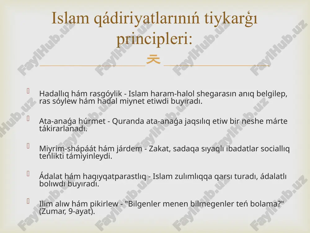 ıwlar islegen: ibn sina, al-xorezmiy, al-ferǵaniy...  uran "jawızlıq - qarańǵılıq, aǵartıwshılıq bolsa nur. nurlı jol bolsa iyman, ilim hám ádep-ikramlılıq arqalı tabıladı." image3.png /docprops/thumbnail.jpeg