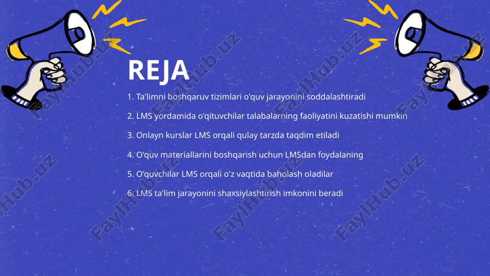 dlab - o'qituvchilar lms orqali talabalar bilan muloqot qilish imkoniyatiga ega. bu, o'quv jarayoni samaradorligini oshirishga yordam beradi. onlayn kurslar lms orqali qulay tarzda taqdim etiladi onlayn ta'limning afzalliklari - onlayn kurslar zamonaviy ta'lim tizimida muhim rol o'ynaydi. ular vaqt va joydan qat'i nazar ta'lim olish imkoniyatini beradi. lms qanday ishlaydi - o'qituvchilar va talabalarga moslangan lms platformalari onlayn kurslarni tashkil etish va boshqarish uchun qulay vosita taqdim etadi. talabalarga foydasi - talabalar o'zlariga mos vaqtni tanlab, o'z tezliklarida o'qish imkoniyatiga ega. bu esa o'qish jarayonini yanada samarali qiladi. kelajakda ta'lim tendentsiyalari - onlayn kurslar kelajakda ta'lim sohasida ta'sirchan o'zgarishlarni keltirib chiqaradi. ular global ta'lim imkoniyatlarini ochadi. o'quv materiallarini boshqarish uchun lmsdan foydalaning lmsning maqsadi - o'quv materiallarini boshqarish uchun lms (learning management system) ta'lim jarayonini soddalashtiradi. bu tizim orqali o'qituvchilar va talabalarga kerakli resurslar yetkaziladi. materiallar bilan ishlash - lms ta'lim materiallarini saqlash va ularga tezkor kirish imkonini beradi. …