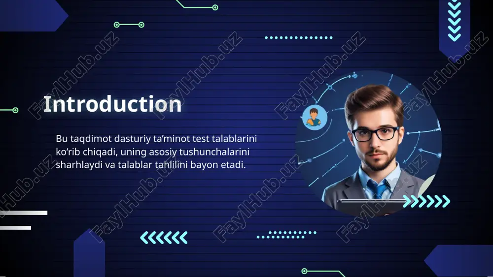 ni aniqlovchi o'ziga xos majburiyatlardan iborat. yaxshi yozilgan test holatlari dasturiy ta’minotning ishonchliligini oshiradi va foydalanuvchi tajribasini yaxshilaydi. automatlashtirilgan testlar yaratish automatlashtirilgan testlar dasturiy ta'minotning samaradorligini oshirishda yordam beradigan muhim komponentdir. bu jarayon davomida avtomatlashtirilgan test skriptlari yoziladi, bu esa dasturiy ta'minotni tez-tez va ishonchli tarzda tekshirish imkonini beradi. birlashtirilgan test muhitlarida tez-tez foydalanish qobiliyati ortib boradi, bu vaqt va resurslarni tejaydi. conclusions dasturiy ta'minot test talablarini, testlarni rejalashtirish jarayonini va ishlab chiqish metodologiyalarini to'g'ri o'rganish muhimdir. bu jarayonlarning o'zaro bog'liqligi dasturiy ta'minotning sifatini ta’minlashga yordam beradi. kelajakda zamonaviy test strategiyalarini qo’llash orqali dasturiy ta’minot loyihalarini muvaffaqiyatli boshqarish va yuqori sifatli mahsulotlar ishlab chiqarish mumkin. image1.png image2.png image3.png image4.png