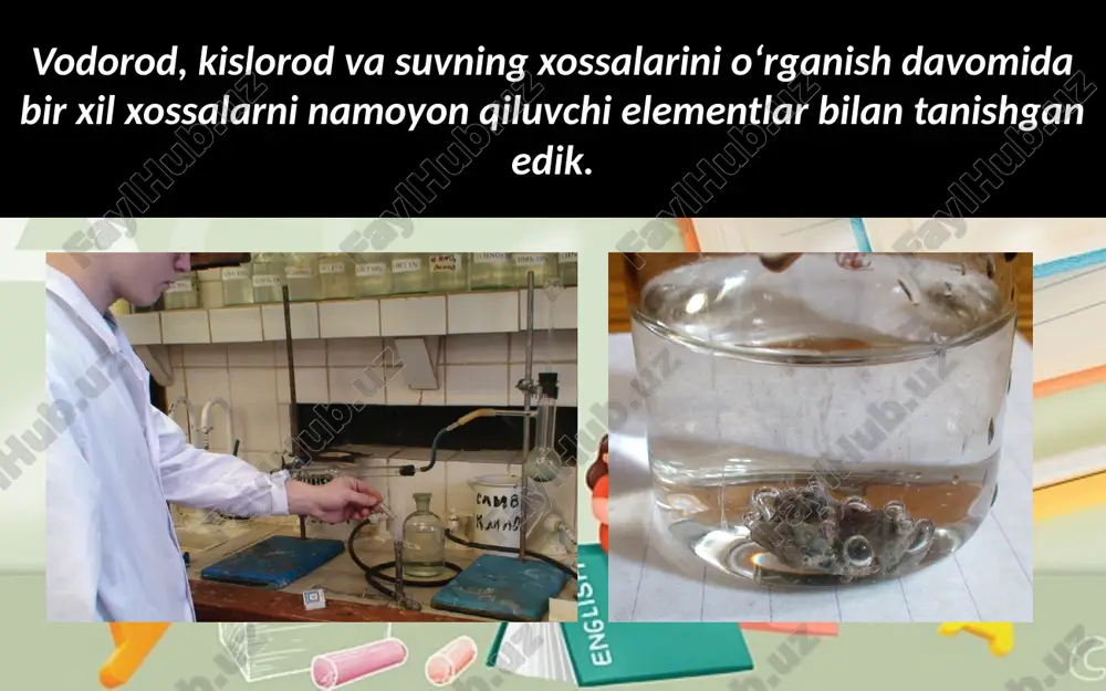 ana qator misollar keltirish mumkin. inert gazlar (geliy he, neon ne, argon ar, kripton kr, ksenon xe) alohida tabiiy oilani tashkil etib, ular ham o‘xshash elementlardir. inert gazlarning ayrimlari kislorodli, ftorli birikmalar hosil qiladi. kimyoviy reaksiyaga deyarli kirishmaganligi uchun ular inert elementlar deb atalgan. image2.jpeg image3.jpeg image4.jpeg image5.jpeg image6.jpeg image7.gif image8.jpeg image9.jpeg image10.jpeg image11.jpeg image12.jpeg image13.jpeg image14.png image15.png image16.gif image17.jpeg image18.jpeg image19.jpeg image20.jpeg image21.jpeg image22.jpeg image23.jpeg image24.png image25.jpeg image26.jpeg image1.png /docprops/thumbnail.jpeg