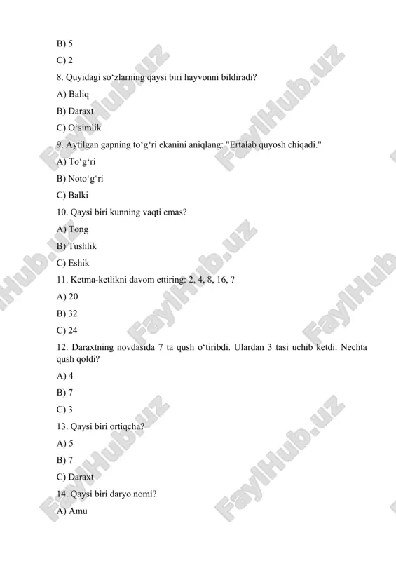 mantiqiy fikrlashga oid masalalar ustida ishlash (4-sinf) - Page 2