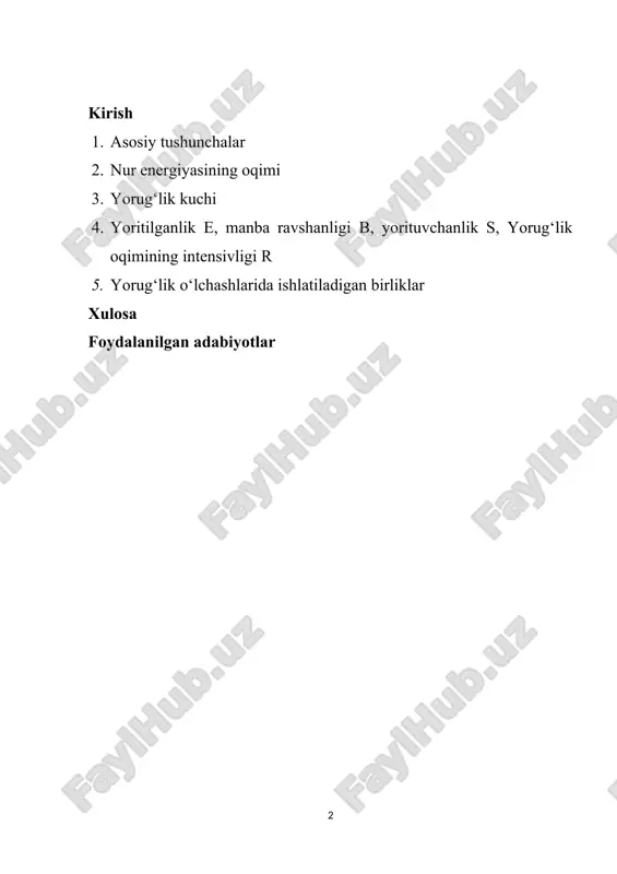 . ular, yorug'lik apparatlarining boshqarilishida, yorug'likning miqdorini o'lchashda va yorug'likning tashqi chizig'iga ta'sirini baholashda keng qo'llaniladi. asosiy tushunchalar yorug‘likning ko‘zga yoki qabul qiluvchi boshqa bir qurilmaga ko‘rsatadigan ta’siri, dastavval, yorug‘lik to‘lqini eltadigan energiyaning bu qurilmaga berilishidan iborat. shuning uchun biz optik hodisalar qonunlarini qarab chiqishdan avval yorug‘likni o‘lchash - fotometriya to‘g‘risida tasavvur hosil qilishimiz kerak. fotometriya yorug‘lik to‘lqini keltirayotgan energiyani o‘lchashdan yoki shu energetik xarakteristika bilan biror tarzda bog‘langan kattaliklarni o‘lchashdan iborat. yorug‘likni qabul qiluvchi qurilmalar. bunday qurilmalarning xossalari u yoki bu spektral oblastdagi nurlanishni sezish xarakteristikasi bilan xarakterlanadi. 3.1- rasmda germaniy () va kremniy () asosida tayyorlangan fotodiodlarning spektral xarakteristikalari keltirilgan. rasmdan ko‘rinib turibdiki, fototokning qiymati to‘lqin uzunligiga kuchli bog‘liq. boshqa tipdagi yorug‘likni qabul qiluvchi qurilmalarning masalan balometrni spektral xarakteristikalari qariyb to‘lqin uzunligiga bog‘liq emas. shuning uchun ham birinchi tipdagi qabul qiluvchi qurilmalar selektiv, ikkinchi tipdagi qurilmalar esa noselektiv qurilmalar deb yuritiladi. inson ko‘zi selektiv yorug‘likni qabul qiluvchi qurilmalar …
