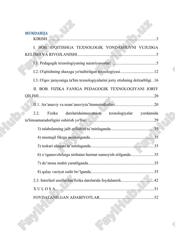 i, ta’limning yangi modelini ilmiy pedagogi jihatdan ta’minlangan holda muntazam takomillashtirib borish yetakchi vazifa qilib ko’tarilgan. shaxs deganda muayyan jamiyatning asosi tushiniladi.odam shaxs bo’lmogi uchun ruxiy jixatdan tarakkiy e’tgan, o’z xususiyat va sifati bilan boshqalardan fark qilishi lozim. xar bir odam shaxs sifatida turlicha namoyon bo’ladi. o’zining xarakteri kizikishi va qobiliyati, aqliy rivojlanganlik darajasi, e’xtiyoji va mexnat faoliyatiga munosabati bilan farklanadi, bo’lar shaxsning o’ziga xos xususiyatlari bo’lib, ana shu ruxiy xususiyatlar rivojlanib ma’lum bir bosqichiga etgani uni mukammal, kamol topgan inson deyiladi. odamning ijtimoiy mavjudot sifatida shaxs nomini olish uchun ijtimoiy –iqtisodiy xayot va tarbiya kerak, shu sababli pedagogika fani bolaning shaxs sifatida rivojlanishi, uning xar tomonlama kamolga etishi qonuniyatlarini, unga ta’sir e’tuvchi ob’ektiv va sub’ektiv omillarni, rivojlanish jarayonlariga aloqador davrlarni aniqlash kerak, shunga asosan pedagogika fani shaxsning rivojlanishida ta’lim o’qitish tarbiya va bola faolligi, o’z-o’zini tarbiyalash bosqichlarini xam aniqlash lozim. fizika o’quv fanidan ta’lim berishning ii bosqichida akademik lisey, …