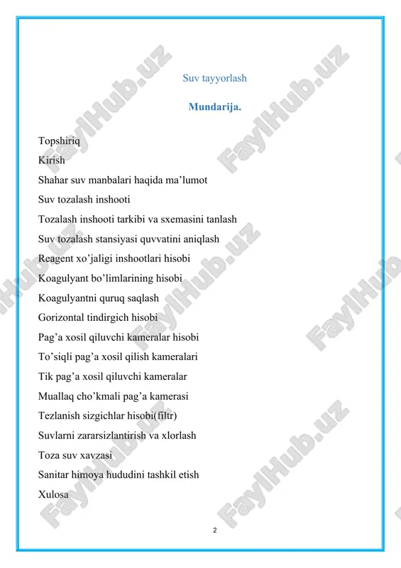 ri va aholini suv bilan taʼminlaydigan) hamda ishlab chiqarish. (sanoat yoki q.h.ni suv bilan taʼminlaydigan) xillari bor. suv taʼminotida tabiiy suv manbalari — ochiq havzalar (daryo, koʻl, dengiz, suv ombori va boshqalar) hamda yer osti suvlari (buloqlar, artezian suvlari va boshqalar)dan foydalaniladi. aholi egʻtiyoji uchun eng yaroqli suv — yer osti suvlaridir. lekin yer osti suvlari aholining ehtiyojini toʻliq qondira olmaydi. shuning uchun yirik shaharlar va sanoat korxonalari chuchuk suvli ochiq havzalar suvidan taʼminlanadi. suv taʼminotining umumiy sxemasi: suv qabul qilish inshooti 1, i nasos st-yasi 2, suv tozalash inshootlari 3, toza suv rezervuari 4; ii nasos st-yasi 5, suv yoʻllari 6 (quvurlar, beton ariklar va boshqalar), vodoprovod tarmogʻi 7 va bosim minorasidan iborat. mahalliy sharoitga qarab, st. sxemasi oʻzgarishi mumkin. masalan, havza suvini tozalashning keragi boʻlmasa, suv tozalash inshootlarini qurishga ehtiyoj qolmaydi. agar suv havzasi suv bilan taʼminlanadigan obʼyektdan baland joylashgan boʻlsa, nasos st-yalari qurilmaydi. yer osti suvlarini chiqarish …