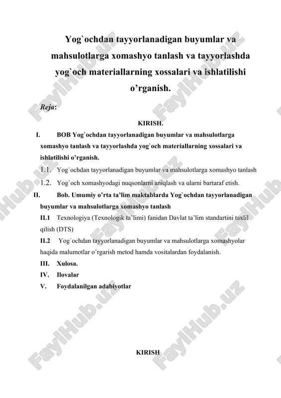 illarda o‗zbekiston respublikasini rivojlantirishning beshta ustuvor yo‗nalishi bo‗yicha harakatlar strategiyasi».[elektron resurs]. http://strategy.regulation.gov.uz/uz/document/2. ] umumtalim va hunar maktablarini isloh qilishning asosiy yo‘nalishlariga muvofiq malakali ishchi kadrlarni rejali ravishda yetishtirishning asosiy shakli sifatida kasb-hunar talimi tizimini yanada rivojlantirish va takomillashtirish, yoshlarga umumiy kasb ta‘limi berishga o‘tishni amalga oshirishda uning rolini oshirish vazifasi qo`yilgan. prezidentimiz sh. mirziyoevning asarlarida ―ta‘lim va ma‘rifat tizimini takomillashtirish mamlakatimiz kelajagi bo‘lgan yoshlarni zamonaviy bilim olishga yo‘naltirish barkamol shaxsni tarbiyalash bilan bog‘liq ekanini biz yahshi anglaymiz‖ deya ta‘kidlagan[footnoteref:2]. [2: sh.mirziyoev ―milly taraqqiyot yo‘limizni qat‘iyat bilan davom ettirib yangi bosqichga ko‘taramiz‖. – toshkent: o‘zbekiston. – 2017. – b 31. ] maktab islohoti umumtalim va hunar maktablarining ishini sifat jihatidan yangi pog‘onaga ko‘tarish, uning faoliyatida mavjud bo‘lgan kamchiliklarni bartaraf etish, o‘quvchilarning fan asoslarini chuqur egallashini ta‘minlash, ularda chuqur vatanparvarlik e‘tiqodni, texnologiyalarga qiziqishni, axloqiy soflikni shakllantirish, mustaqil vatanimizga muhabbat va uni himoya qilishga tayyor turish ruhida tarbiyalashga qaratilgan. `o`quvchilarga o`z bilimlarini mustaqil …