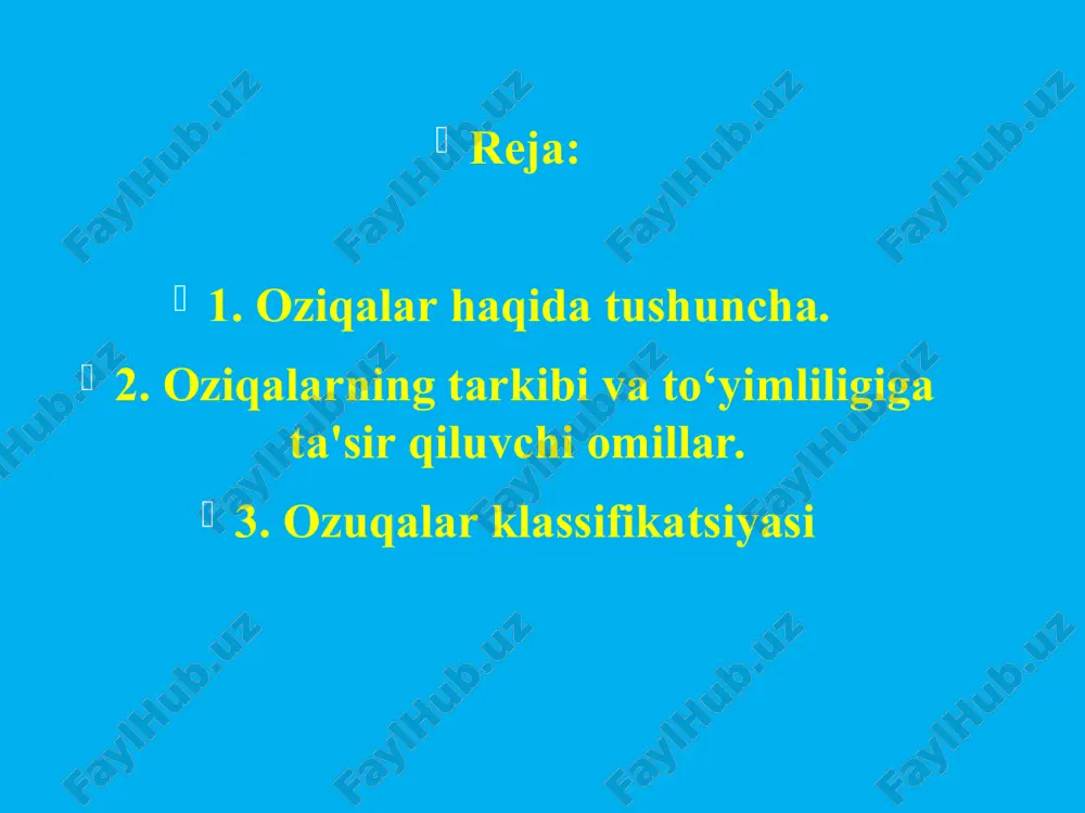tlar solish bilan xashakli ekinlar hosildorligi va tarkibiga ta'sir qilish mumkin, ayniqsa bu hol oziqalar mineral to‘yimliligiga ijobiy ta'sir etadi. o‘simliklarning turi va navi ularning hosildorligi va to‘yimliligida o‘z aksini topadi. dukkaklilar donlarga nisbatan protein va kalsiyga boy bo‘ladi. * agrotexnika to‘yimli moddalar miqdori va o‘simlik hosildorligiga sezilarli ta'sir ko‘rsatadi. o‘simlik vegetatsiyasining kerakli davrlarida zarur agrotexnika tadbirlarini o‘tkazish (sug‘orish, yumshatish, o‘g‘itlash) o‘simliklarda ko‘proq to‘yimli moddalarni to‘planishini ta'minlaydi. * 1 kg ko‘k ozuqalar tarkibi va to‘yimliligining vegetatsiya davriga bog‘liqligi кўрсаткичлар маккажўхори беда гуллаш сут даври сут-мум даври ғунчалаш гуллаш энергетик озуқа бирлиги 0,17 0,20 0,34 0,21 0,25 алмашинувчи энергия, мдж 1,69 2,05 2,34 2,13 2,56 қуруқ модда, г 175 212 249 231 280 хом протеин, г 17 20 21 50 53 ҳазмланувчи протеин, г 11 13 14 39 40 хом ёғ, г 4 5 6 9 8 хом клетчатка, г 42 54 55 57 81 аем, г 96 120 151 91 …