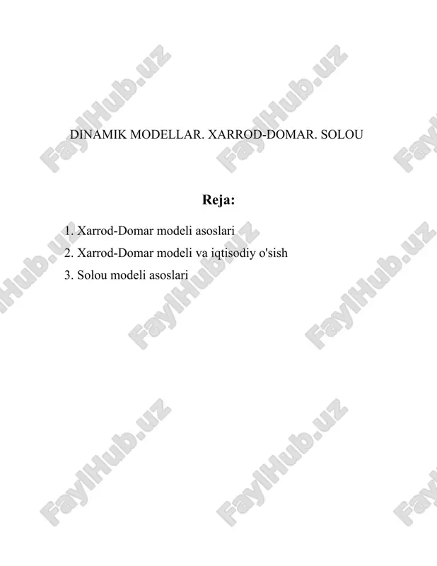 uchun, \(v = 3\) bo'lsa, bu har 3 birlik kapital sarmoyasi bir birlik qo'shimcha output hosil qiladi degani. xarrod-domar modelining asosiy ta'rifi investitsiya foizi va kapital-output koeffitsienti orqali o'sish darajasini tushuntiradi. iqtisodiyotda yuqori o'sish sur'atiga erishish uchun investitsiyalarning ko'p foizi talab etiladi yoki kapital-output koeffitsienti past bo'lishi kerak (bu samarali sarmoya demakdir). model iqtisodiy o'sish darajasini matematik jihatdan ifodalagan bo'lsa-da, u bir qancha cheklovlarga ega: 1. xarrod-domar modelida texnologik o'zgarish va innovatsiya kabilar e'tibordan chetda qoladi. iqtisodiy rivojlanish uchun faqat sarmoya etarli bo'lmaydi, balki texnologiyalar, ishchilarning malakasi kabi omillar ham zarurdir. 2. model sobit koeffitsientlar (s, v) ni asos qilib oladi, ammo amaliy hayotda ular o'zgarib turishi mumkin. xarrod-domar modeli ko'plab rivojlanayotgan mamlakatlarga iqtisodiy siyosatni ishlab chiqishda yo'naltirish berishi mumkin. ayniqsa, sarmoya jalb qilinishi yoki mavjud kapital samaradorligini oshirish orqali iqtisodiy o'sish qay darajada ta'minlanishi mumkinligi haqidagi qoʻshimcha tahlillar ularni qiziqtirishi mumkin. model xxi asr o'rtalariga kelib o'rniga boshqa murakkabroq …