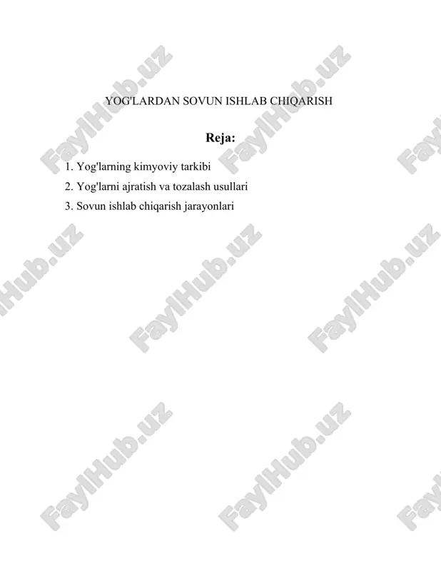 27h46o), hayvon hujayralarining membranalarida topiladi va gormonal signallash va boshqa biologik jarayonlarda muhim rol o'ynaydi. xolesterindan tashqari, o'simlik sterollari, masalan, sitosterin va stigmasterin ham mavjud. sterollar yog'larning kichik, ammo muhim qismini tashkil etadi. yog'larning kaloriya (energiya) miqdori yuqori bo'lib, 1 gramm yog' taxminan 9 kilokaloriya (kcal) beradi. bu karbonsuvlar va oqsillar bilan solishtirganda (ularning har biri 4 kcal/g) ikki baravardan ko'proqdir. shu sababli, yog'lar energiya saqlovchi manba sifatida juda qimmatli. yog'lar bioximoviy nuqtai nazardan ham hayotiy ahamiyatga ega. yog'lar asosan vitaminlar uchun zarur bo'lgan transport moddasidir, ayniqsa, a, d, e va k vitaminlari yog'da eruvchan hisoblanadi. ushbu vitaminlarning yutilishi yog'larning mavjudligiga bog'liq. minerallarga o'xshab, yog' mahsulotlarini baholash ko'pincha ularning tarkibidagi turli xil yog' kislotalarining foiz tarkibi, tahlil kilinadi. masalan, zaytun moyidagi oley kislota miqdori taxminan 55-83% oralig'ida bo'lishi mumkin, linol kislotasi esa 3.5-21% oralig'ida. boshqa tomondan, palma moyida to'yingan palmitin kislotasi taxminan 44% ni tashkil etishi mumkin. yog'larning tarkibiy elementlari …