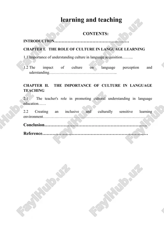 students develop not only linguistic proficiency but also cultural awareness, empathy, and respect for diversity. this course paper will explore the importance of culture in language learning and teaching, examining how cultural factors influence language acquisition, communication skills, and intercultural competence. it will discuss strategies for incorporating culture into the language curriculum, promoting cultural awareness, and creating inclusive learning environments that celebrate diversity. additionally, it will address the role of educators in fostering cultural competence and preparing students to thrive in a multicultural society. the aim of the course paper is to highlight the importance of culture in language learning and teaching. it will explore how culture influences language acquisition, communication skills, and intercultural competence. the paper will discuss strategies for integrating cultural content into the language curriculum, promoting cultural awareness, and creating inclusive learning environments. additionally, it will address the role of educators in fostering cultural competence and preparing …