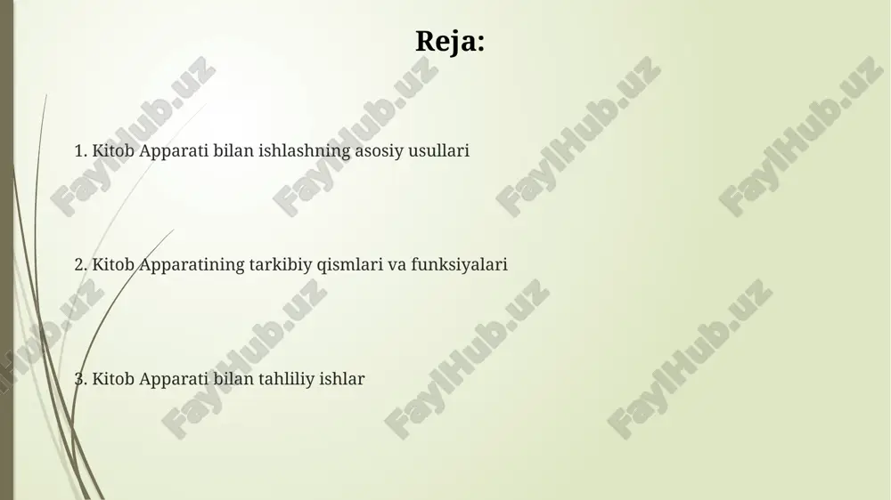 indekslarni (alfavit, mavzu, nomlar indeksi) tahlil qilish jarayonida ularning samaradorligi va foydalanuvchining izlash jarayoniga ta’sirini o’rganish muhimdir. kitobning tarkibiy qismlari va ularning vazifalari kitobning bogʻlovchi elementi (yelim yoki tikuv) sahifalarni bir butun holda ushlab turadi va ularning uzoq muddatli saqlanishini ta'minlaydi, turli xil bog'lash usullari mavjud (masalan, spiral bog'lash, termik bog'lash). kitobning muqovasi (1-2 mm qalinlikdagi qattiq qogʻoz yoki karton) kitobni mexanik shikastlanishlardan himoya qiladi va uning estetik koʻrinishini ta'minlaydi, shuningdek, asar haqidagi asosiy ma'lumotlarni oʻz ichiga oladi. kitobning sahifalari (odatda 70-100 g/m² zichlikdagi qogʻozdan tayyorlanadi) matn va rasmlarni joylashtirish uchun moʻljallangan boʻlib, ularning sifati oʻqish qulayligini belgilaydi. kitob apparati bilan ishlashning asosiy tushunchalari kitob apparati 3 asosiy qismdan: muqova, bosib chiqarish bloki va qo'shimcha elementlardan (qo'shimcha varaqlar, belgilar va boshqalar) iborat bo'lib, ularning har biri o'ziga xos texnologik xususiyatlarga ega. kitob apparatining tayyorlash jarayoni kamida 5 bosqichdan o'tadi: loyihalash, kompyuterda terish, muqova tayyorlash, bosib chiqarish va jihozlash. har bir …