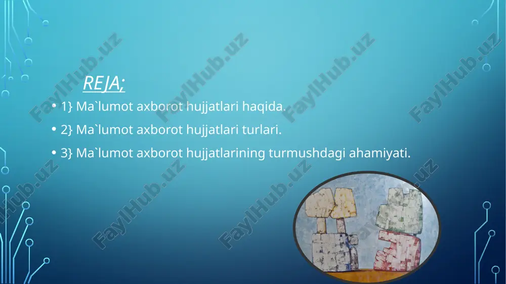 i.{d……….} 6)hujjat tuzish uchun asos. 7)komissiya tarkibi. 8)ishtirok ituvchilar. 9)dalolatnoma matni 10)ilovalar. 11)ishtirok etganlarni imzosi 12)ijro haqidagi belgi. tarjimayi hol ma`lum bir shaxs tomonidan o`z shaxsiy hayoti va faoliyati haqida bayon qilingan yozuv. asosiy zaruriy qismi; 1)hujjat nomi. 2) matn;muallif, ismi familyasi, tug`ilgan yili, millati, ijtimoiy kelib chiqishi .oilasi haqida ma`lumot, ma`lumoti, ish joyi, passport ma`lumotlari va boshqalar. 3)sana 4)imzo. tilxat tushuntirish xati e`lon image2.png image3.jpg image4.png image5.jpg image6.png image7.jpg image8.webp image9.png image10.png image11.jpg image12.jpg image13.jpg image14.jpg image15.jpg image16.jpg image17.jpg image18.jpg vasiyetname nedir, nas?l yaz?l?r? vasiyet yazmak için ya? ?art? var m?, kaç ya??nda olmak gerekir? /docprops/thumbnail.jpeg