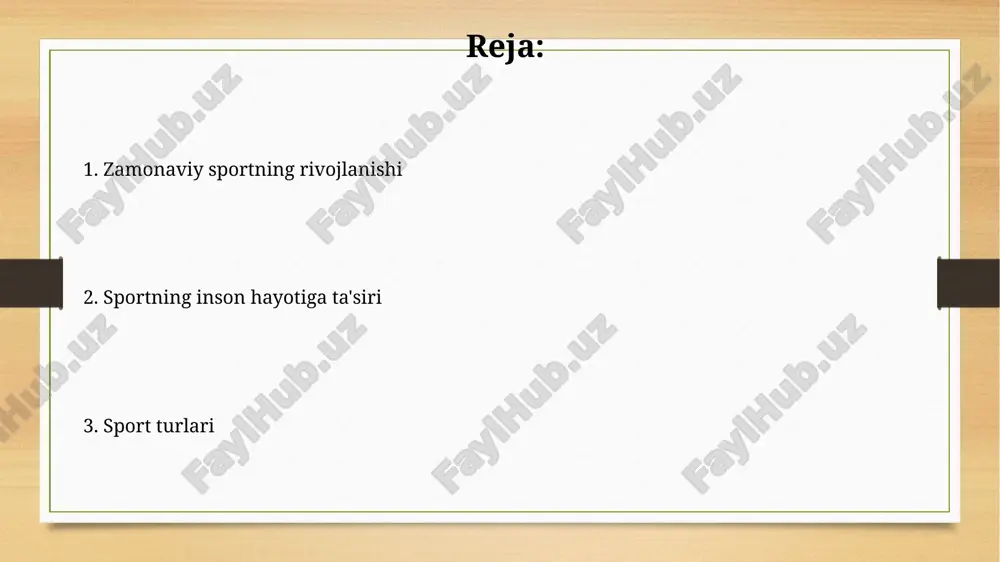 ndlikka sakrash va uzunlikka sakrash kabi texnikaviy jihatlarga boy yengil atletika turlari, sportchining texnik mahorati va jismoniy kuchini mukammal uyg'unlashtirishni talab qiladi. yengil atletika musobaqalarida 100 metrga yugurish bahslarida ishtirokchilarning o'rtacha vaqt ko'rsatkichi 10-11 sekund atrofida bo'ladi, bu esa yuqori tezlik va chidamlilikni talab qiladi. otish turlari otish turlarida sportchilarning kuch-quvvat, texnika va aniqlik kabi ko'rsatkichlari 10 balldan baholanadi, eng yuqori natijani ko'rsatgan ishtirokchi g'olib deb topiladi. otish turlari orasida, masalan, to'p tashlash, disk otish, bolg'a tashlash va nayza otish kabi 4 ta asosiy tur mavjud bo'lib, har bir musobaqa o'ziga xos jihozlar va qoidalar bilan belgilanadi. atletika mashg'ulotlari atletika mashgʻulotlarida tezlik-chidamlilikni rivojlantirish uchun 200-400 metr masofalarga yuqori intensivlikdagi yugurishlar, intervalli mashqlar va fartlek usullari qoʻllaniladi. to'p tashlash va uloqtirish mashgʻulotlari turli ogʻirlikdagi snaryadlar bilan (masalan, 1, 5, va 7 kg) 10-15 marta takrorlanadigan tashkishlarni oʻz ichiga oladi, bu esa kuch va aniqlikni oshirishga yordam beradi. tekis yugurish tekis yugurish, …