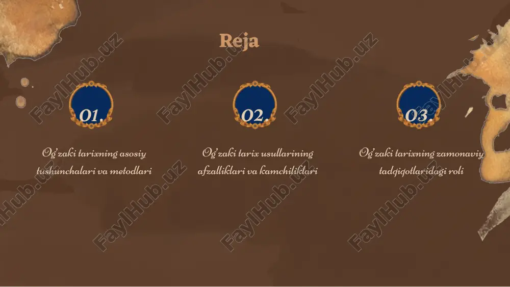 lar, bu esa tarixiy voqealarni yanada aniqroq tushunishga yordam beradi. tadqiqotlar shuni ko‘rsatadiki, 78% tadqiqotchilar o‘z ishlarida intervyu metodidan foydalanadilar, bu esa ushbu metodning ahamiyatini ko‘rsatadi. shu bilan birga, har bir metodning qo‘llanilishi tarixiy tadqiqotlar uchun muhimdir, chunki ular turli xil manbalarni o‘rganishga imkon beradi. og’zaki tarixning tadqiqotlarda roli og’zaki tarix tadqiqotlarda tarixiy voqealar va insonlarning hayotini tushunishda muhim rol o'ynaydi. u tarixiy ma'lumotlarni to'plash va ularni yanada chuqurroq tahlil qilish imkonini beradi. zamonaviy tadqiqotlarda og’zaki tarixdan foydalanishga misollar: 1) an'anaviy tarixiy tadqiqotlarda shaxsiy tajribalarni o'rganish; 2) murakkab tarixiy vaziyatlarni tushunishda og’zaki hikoyalarni qo'llash. swot tahlilida kuchli tomonlar: og’zaki tarixning boy xotiralari, kuchsiz tomonlar: ishonchli manbalar etishmasligi. kelajak tadqiqotlari uchun tavsiyalar: og’zaki tarix metodlarini kengaytirish va yangi texnologiyalarni qo'llash, yosh avlodni ushbu tadqiqot usuli bilan tanishtirish. photo by europeana on unsplash photo by the new york public library on unsplash og’zaki tarix usullarining afzalliklari photo by sigmund on unsplash og’zaki …