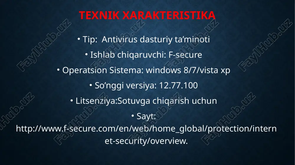 aradi va pop-up bildirishnomasi sizni muammoni hal qilishingizni talab qiladi. umuman, dastur oddiy va chiroyli interfeysga ega. "virusni aniqlash" tugmasini bosganingizda tezkor tizimni skanerlash boshlanadi. brauzer muhim tizim zonalarini bir necha daqiqada tekshiradi, o'rnatish jarayonida f-secure mahsulotni o'rnatishga xalaqit berishi mumkin bo'lgan faol tahdidlarni tekshirishni boshlaydi. antivirusni o'rnatgandan so'ng tizimning to'liq skanerdan o'tkazish tavsiya etiladi. asboblar yorlig'ini bosing va virus ko'rish sozlamalari menyusini oching. toza sinov tizimida to'liq skanerlash 11 daqiqagacha davom etdi, bu o'rtacha 47 daqiqadan bir necha barobar tezroq.birinchi tekshiruv davomida f-secure keyingi tekshiruvlarni tezlashtiradigan optimallash vazifalarini amalga oshiradi. sinov tizimida takrorlangan skanerlash 6 daqiqada yakunlandi. taqqoslash uchun, eset nod32 antivirus 10 bilan ikkinchi tekshiruv 30 soniyada yakunlandi. f-secure antivirusi antivuruslarning polifag klassiga kiradi. bu turdagi antivuruslar bazalarida mavjud bo`lgan viruslarga qarshi kurasha oladilar. ushbu turdagi antivurislar xarakterli jihati ularda: virus bazasi evritik analiz kabi komponentlar mavjud bo`ladi. ushbu abtivuruslar kamchiligi ular faqatgina bazalarida mavjud bol`lgan viruslar bilan …