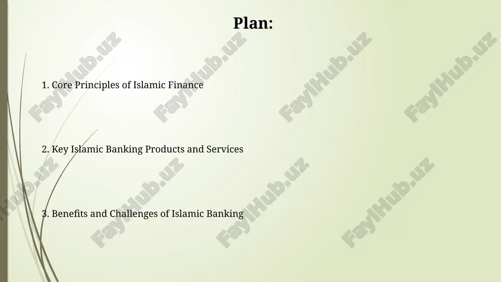 inance. profit and loss sharing (pls) mechanisms pls contracts, such as mudarabah and musharakah, distribute profits based on a pre-agreed ratio, but losses are borne strictly in proportion to each partner's capital contribution percentage. in musharakah, a diminishing partnership allows one partner to gradually buy out the other's share using a portion of the generated profits, ultimately leading to full ownership transfer. islamic banking products and services mudarabah financing involves a profit-sharing arrangement, where the bank provides 100% of the capital and the customer manages the business, splitting profits based on a pre-agreed ratio. ijarah, an islamic leasing product, transfers the right to use an asset for a fixed period for agreed rentals, unlike conventional interest-based loans. ownership remains with the bank. sukuk (islamic bonds): structure and function sukuk represent ownership certificates, not debt, adhering to sharia by granting investors a share in an underlying asset's returns for a specific …