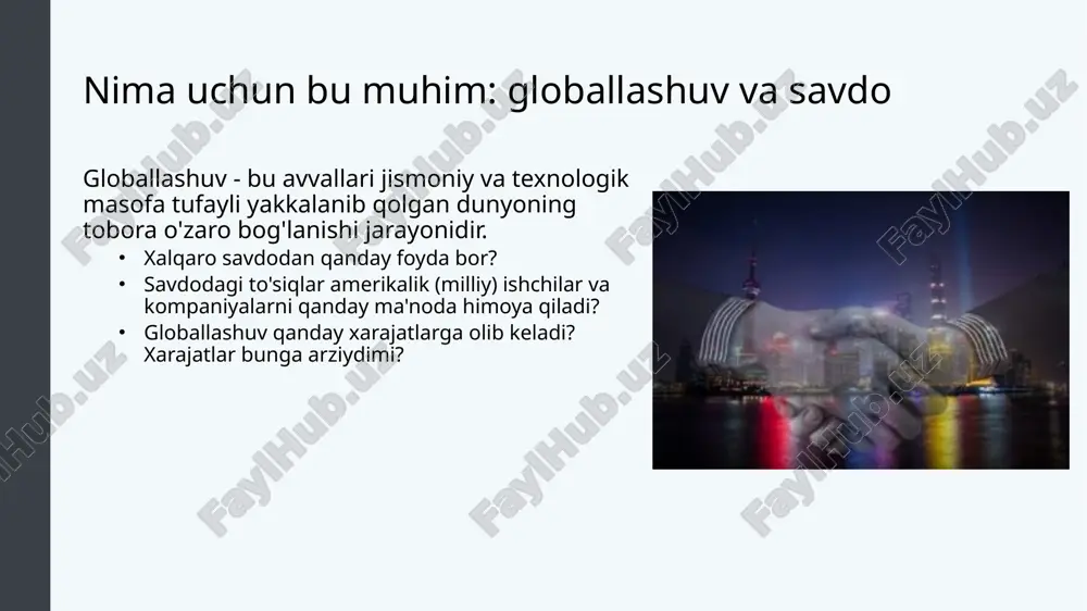 var ishlab chiqarishi mumkin bo'lganda; har bir mamlakat yoki kompaniya savdo bilan shug'ullanishida bo’lishi kerak savol: "biz bu mahsulotni ishlab chiqarish uchun nimadan voz kechamiz?" agar zambiya mis ishlab chiqarsa, u foydalanadigan resurslarni makkajo'xori kabi boshqa mahsulotlarni ishlab chiqarish uchun ishlatib bo'lmaydi natijada, zambiya makkajo'xori ishlab chiqarish imkoniyatidan voz kechadi aytaylik, zambiyada bir tonna mis qazib olish uchun 10 soat, bir bushel makkajo'xori yig'ish uchun esa 20 soat mehnat kerak bo'ladi. bu shuni anglatadiki, bir tonna mis ishlab chiqarishning imkoniyat qiymati 2 bushel makkajo'xori mamlakat barcha tovarlarda mutlaq ustunlikka ega bo'lganda nima bo'ladi yuqori daromadli mamlakatlar uchun ularda yaxshi ma'lumotli ishchilar, texnologik jihatdan ilg'or uskunalar va boshqalar borligi odatiy holdir. bu yuqori daromadli davlatlar past daromadli mamlakatlarga qaraganda kamroq resurslar bilan barcha mahsulotlarni ishlab chiqarishi mumkin agar yuqori daromadli mamlakat butun mamlakat bo'ylab samaraliroq bo'lsa, savdodan hali ham daromad bo'ladimi? savdo o'zaro manfaatli almashinuv haqidadir bir mamlakat barcha mahsulotlarda mutlaq …